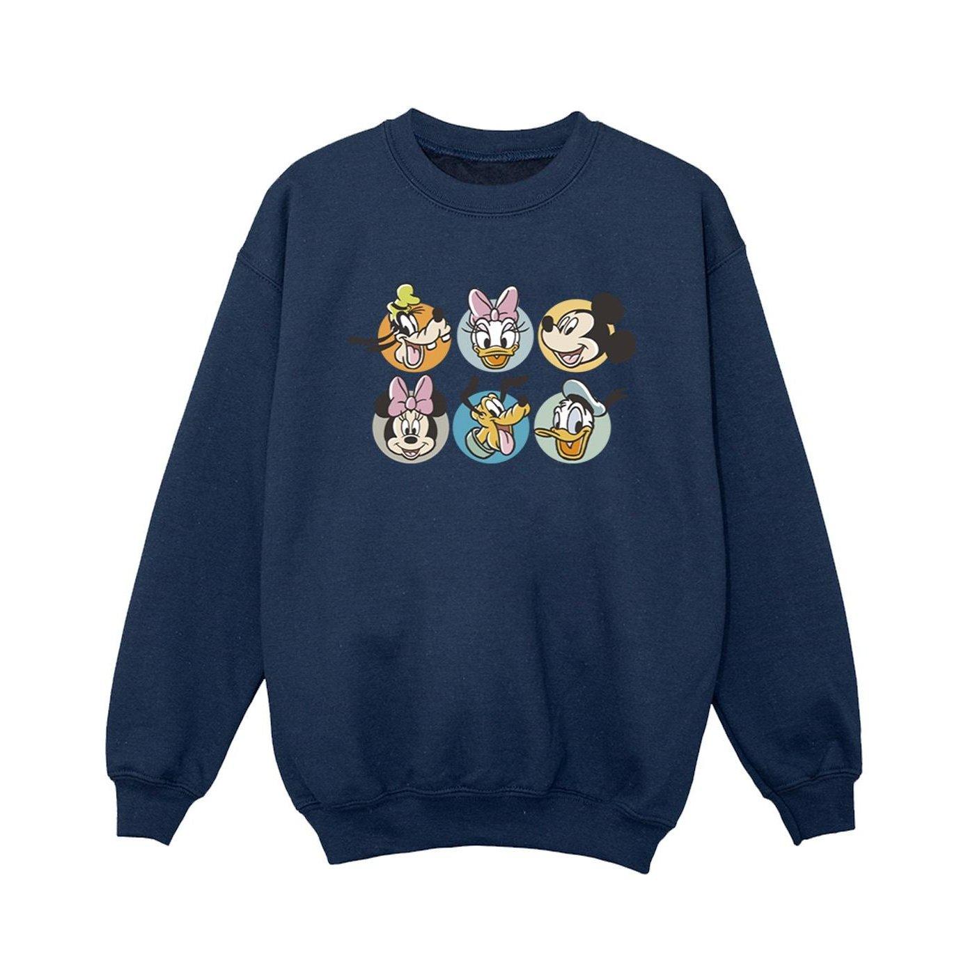 Mickey Mouse And Friends Faces Sweatshirt Unisex Marine 128 von Disney