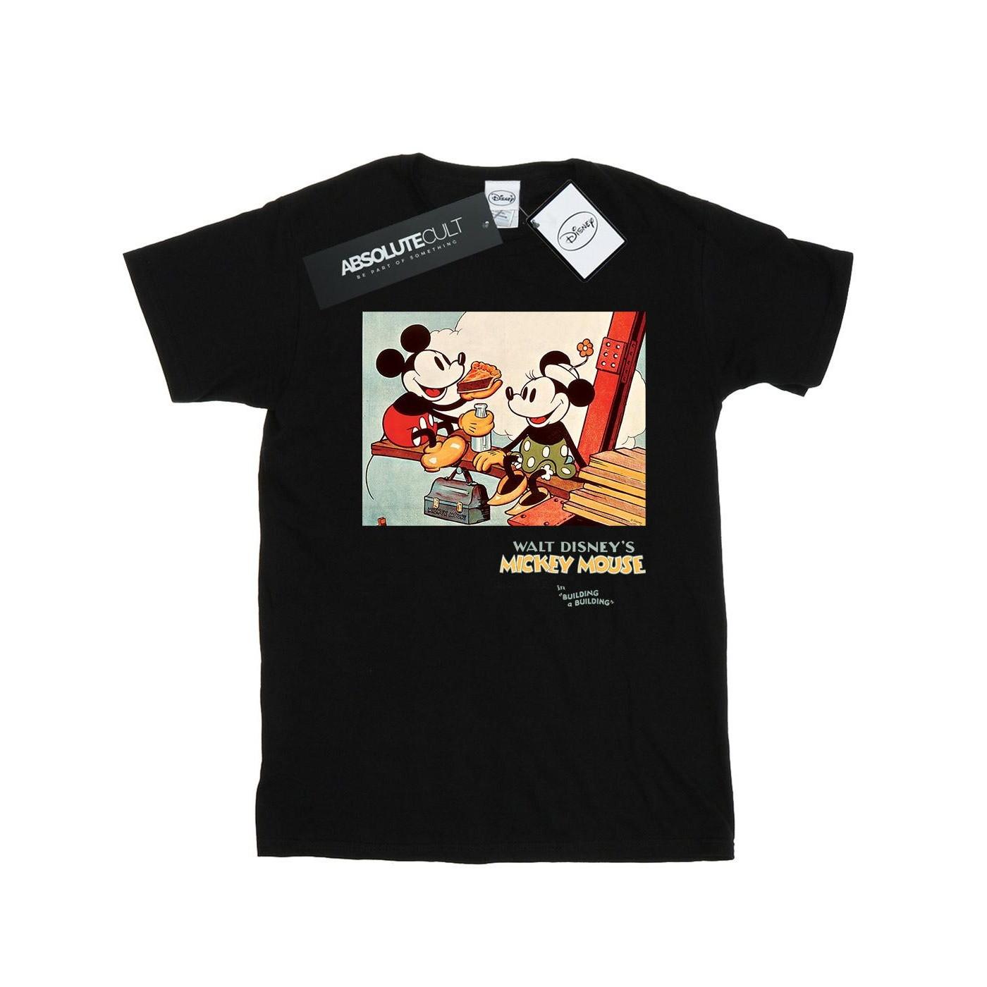 Mickey Mouse Building A Building Tshirt Damen Schwarz XL von Disney