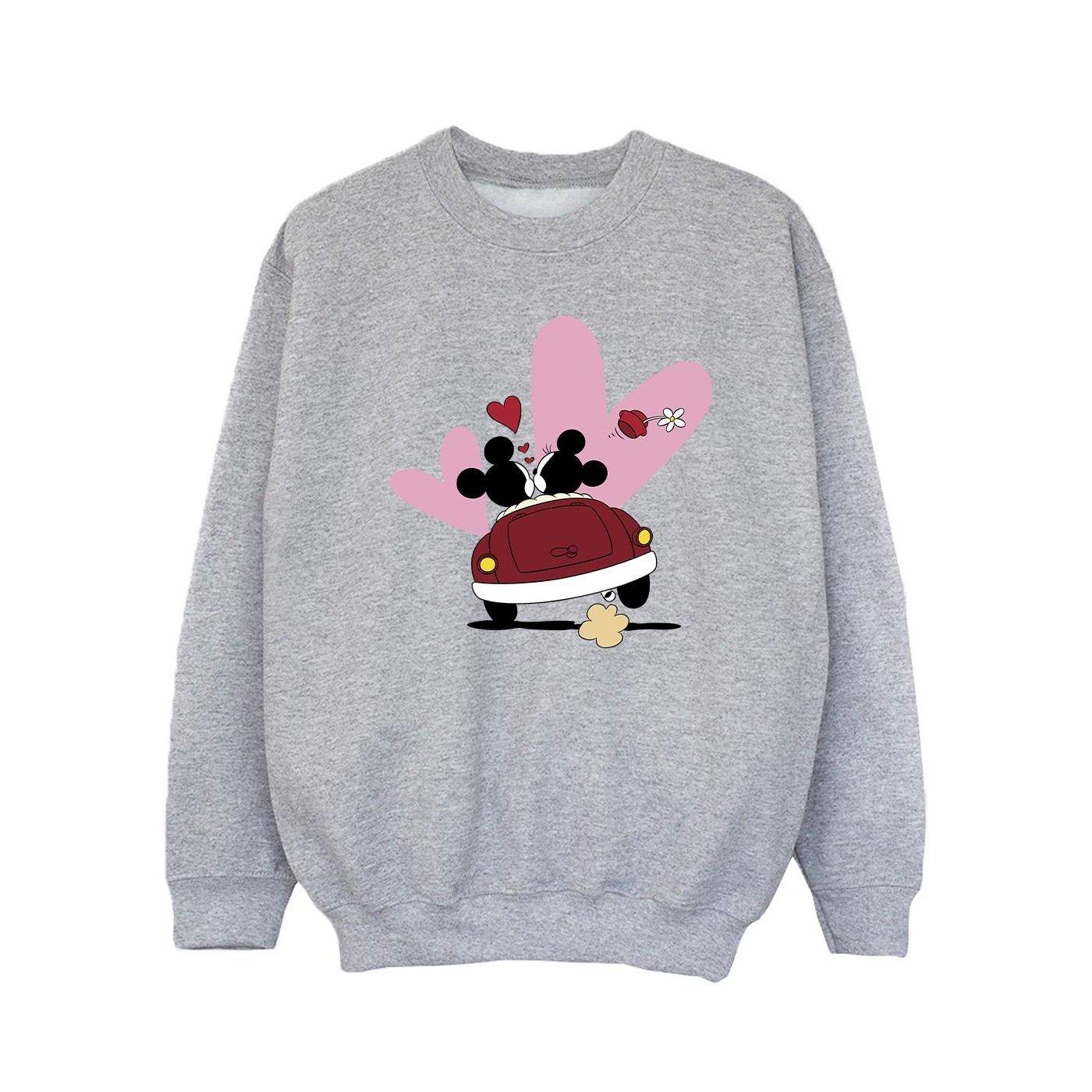 Mickey Mouse Car Print Sweatshirt Mädchen Grau 116 von Disney