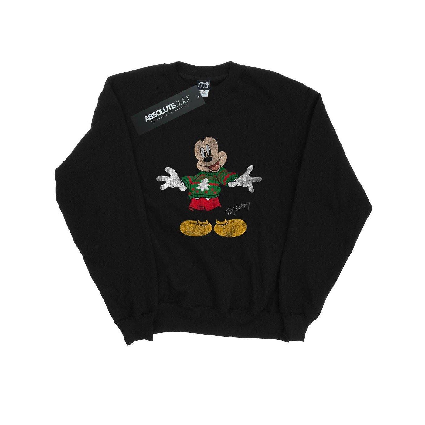 Mickey Mouse Christmas Jumper Sweatshirt Herren Schwarz XL von Disney