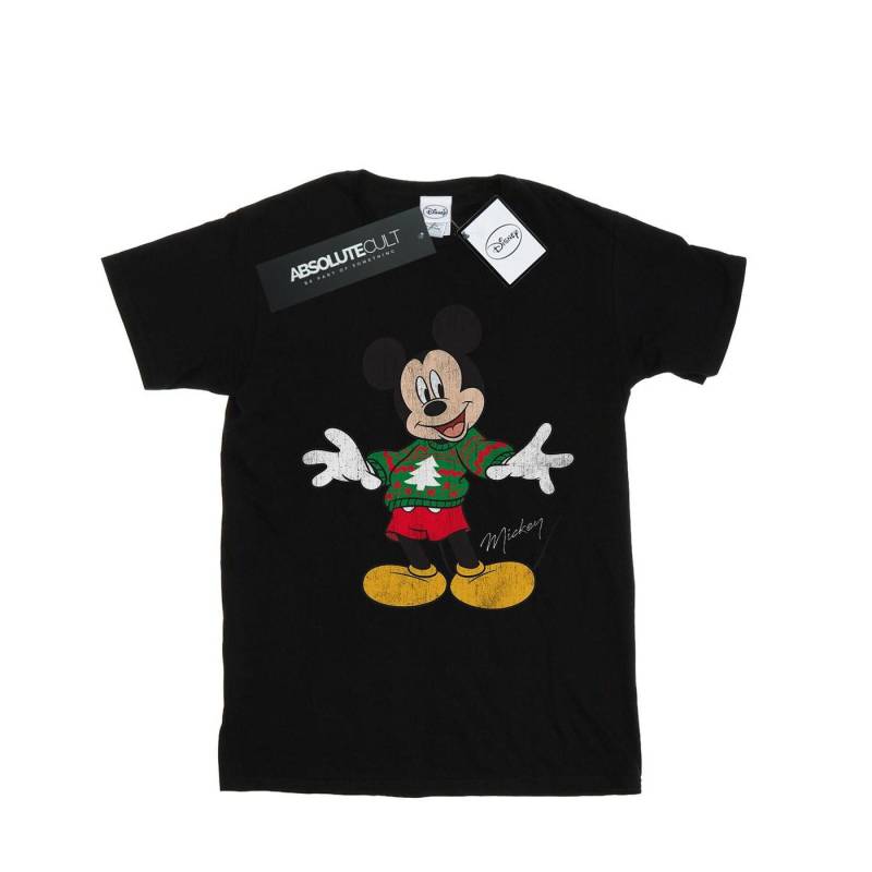Mickey Mouse Christmas Jumper Tshirt Damen Schwarz M von Disney