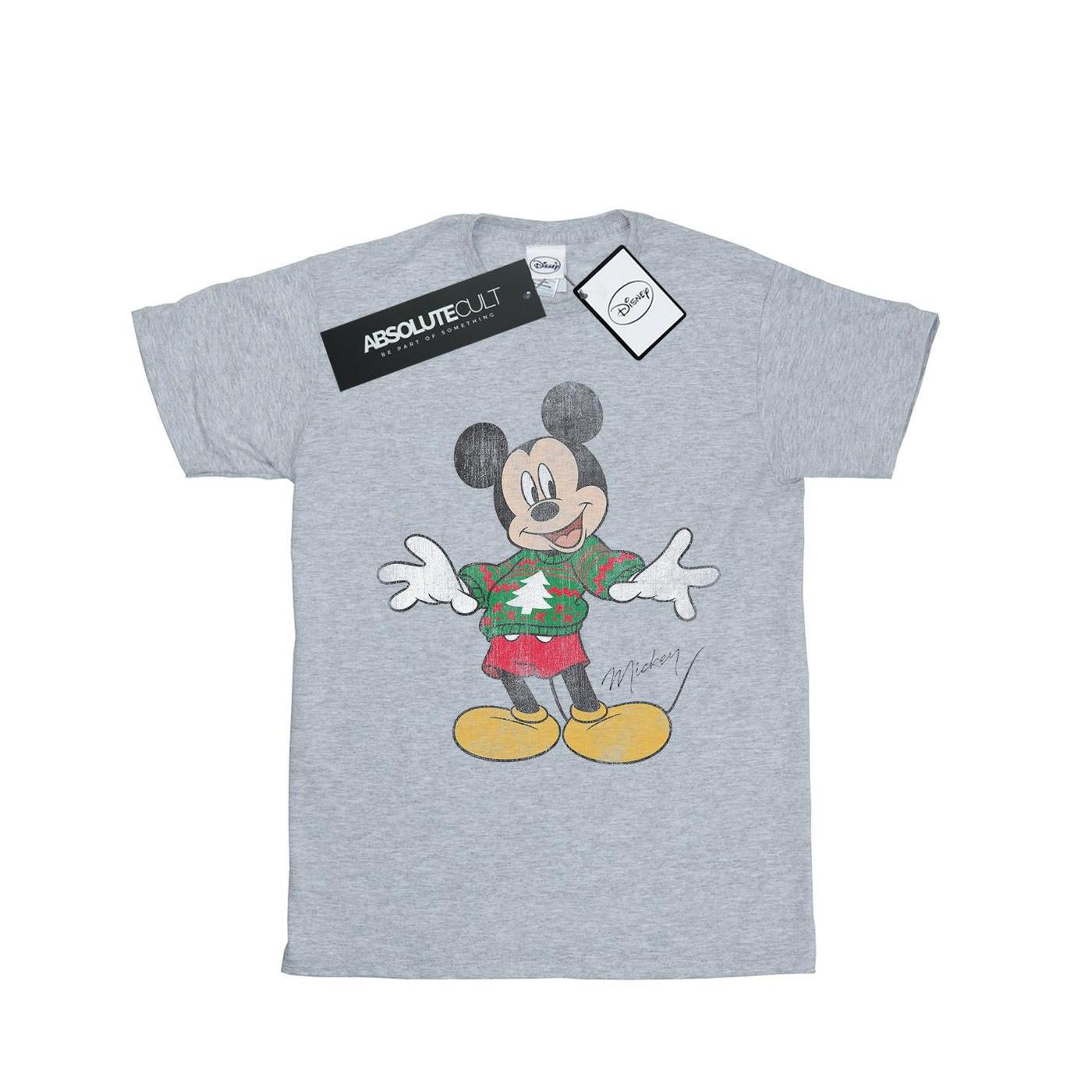 Mickey Mouse Christmas Jumper Tshirt Jungen Grau 152-158 von Disney