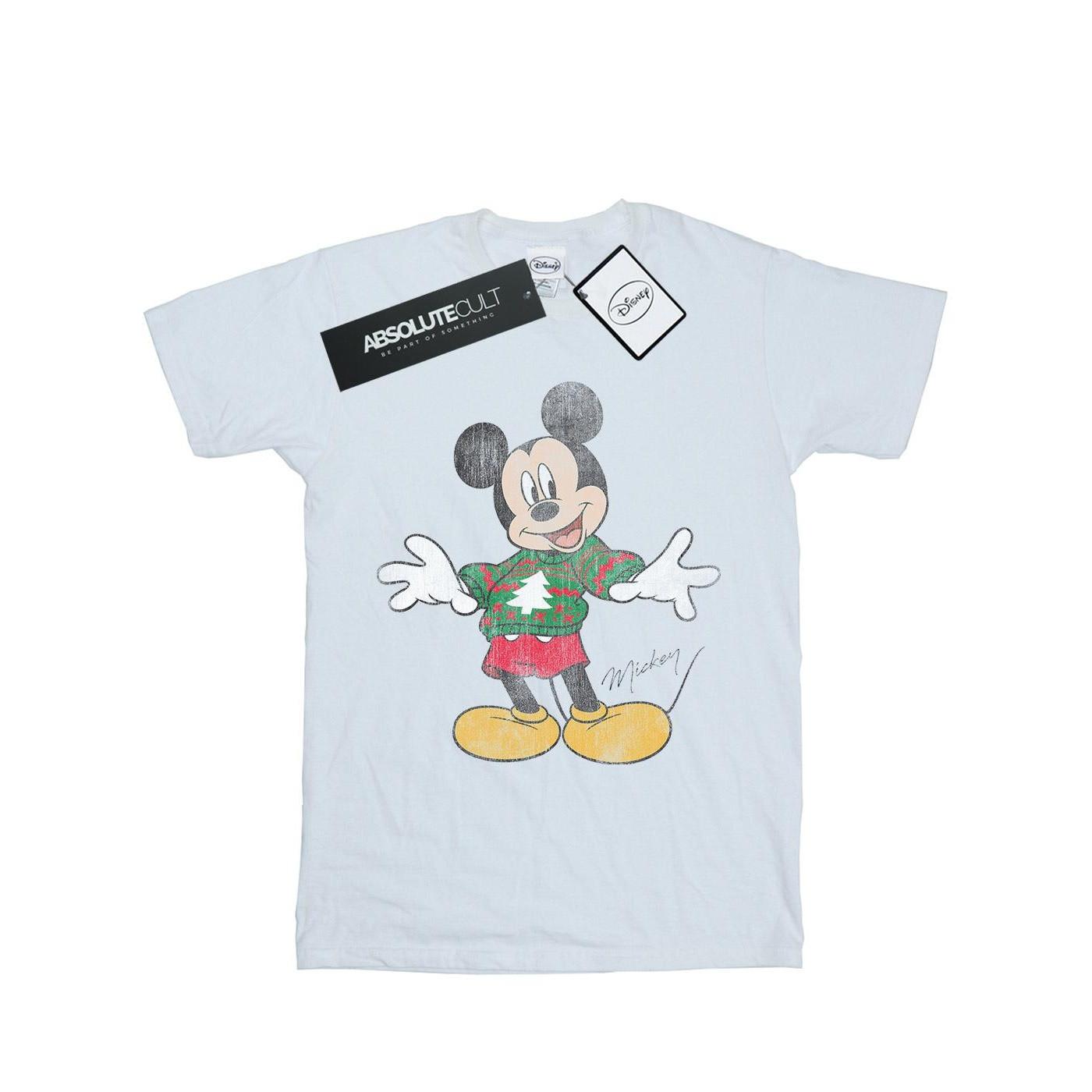 Mickey Mouse Christmas Jumper Tshirt Jungen Weiss 140/146 von Disney