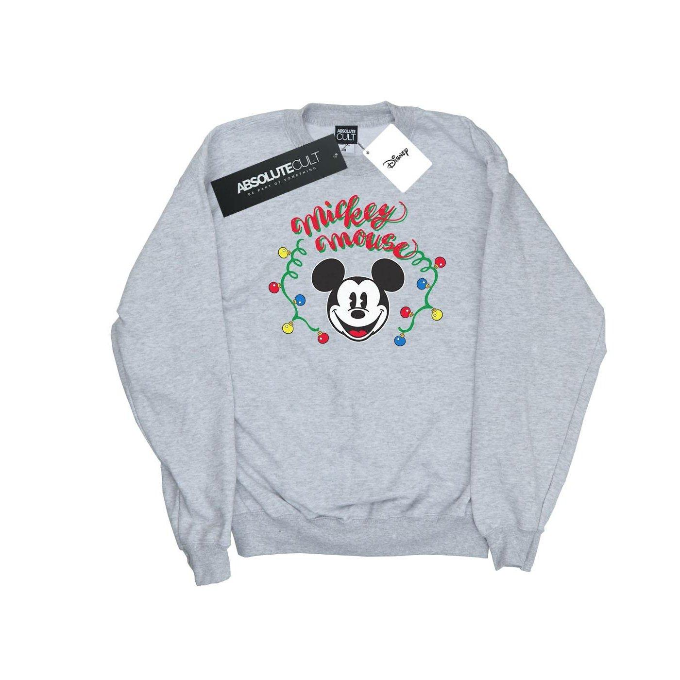 Mickey Mouse Christmas Light Bulbs Sweatshirt Mädchen Grau 152-158 von Disney