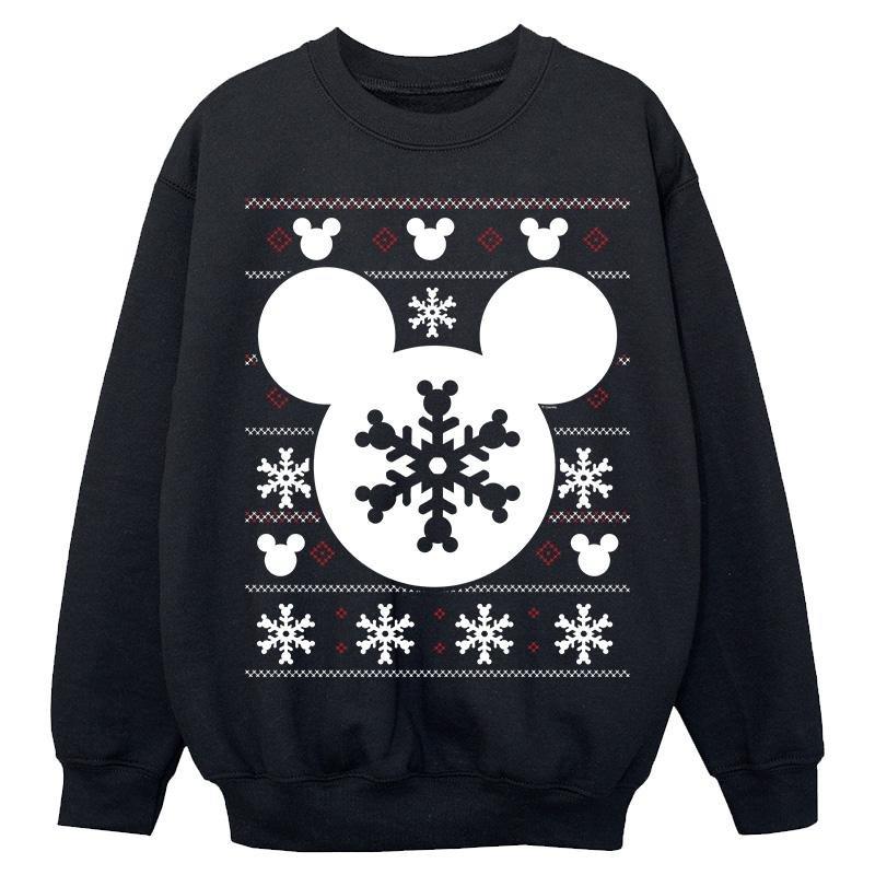 Mickey Mouse Christmas Silhouette Snowflakes Sweatshirt Mädchen Schwarz 152-158 von Disney