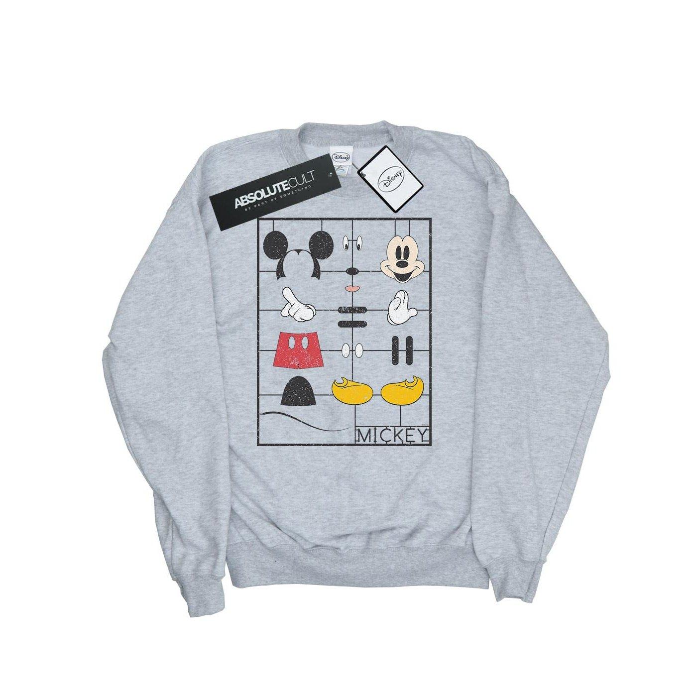 Mickey Mouse Construction Kit Sweatshirt Damen Grau XL von Disney