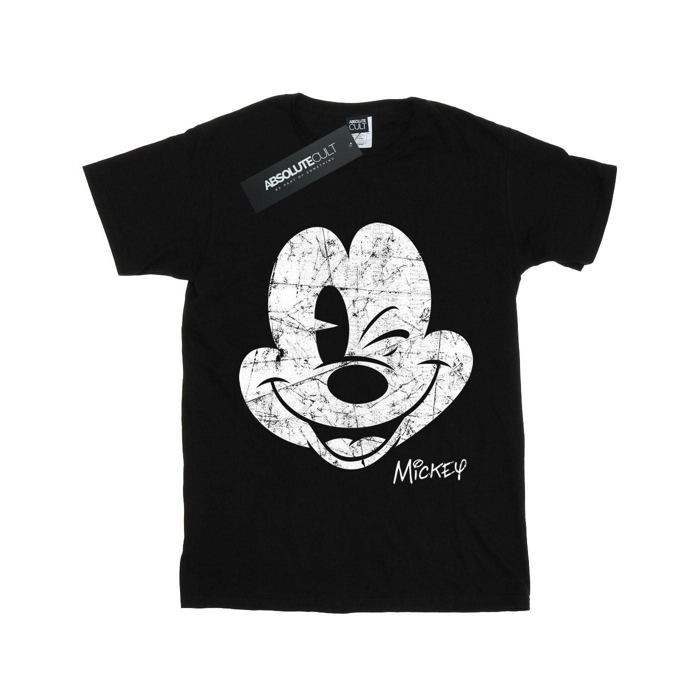 Mickey Mouse Distressed Face Tshirt Jungen Schwarz 116 von Disney