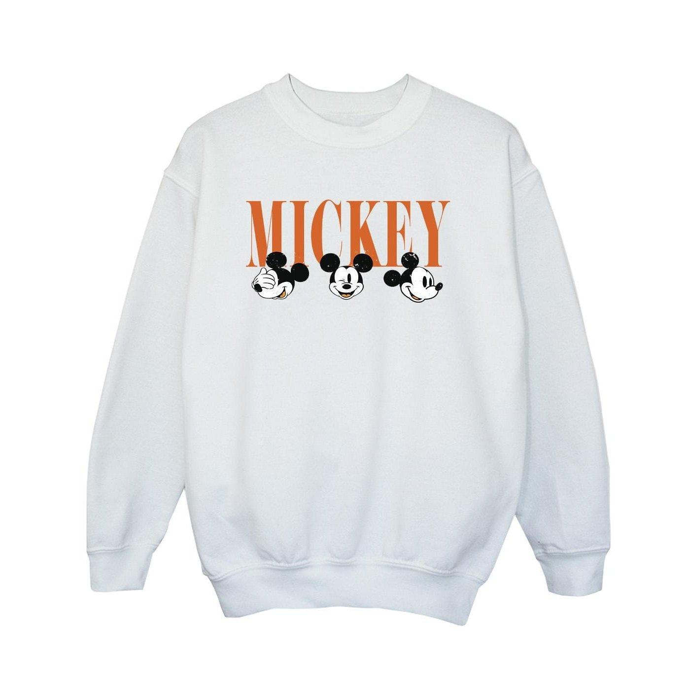 Mickey Mouse Faces Sweatshirt Unisex Weiss 140/146 von Disney