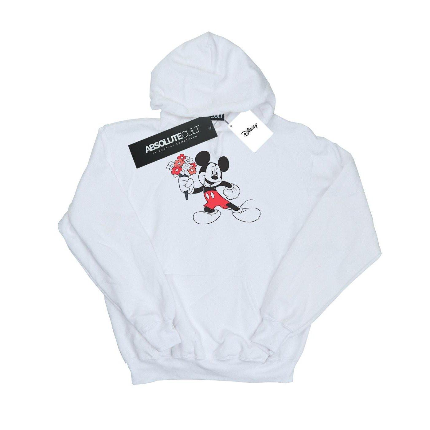 Mickey Mouse Flowers Kapuzenpullover Unisex Weiss 152-158 von Disney