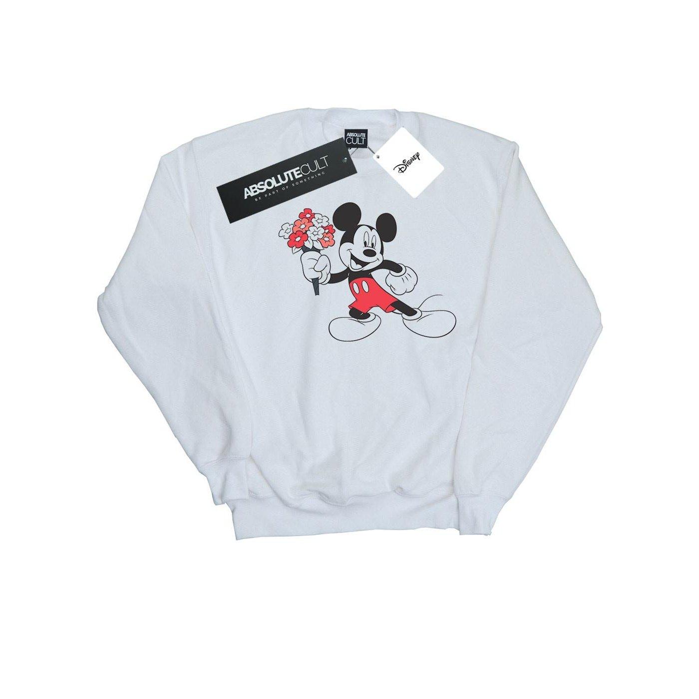 Mickey Mouse Flowers Sweatshirt Damen Weiss S von Disney