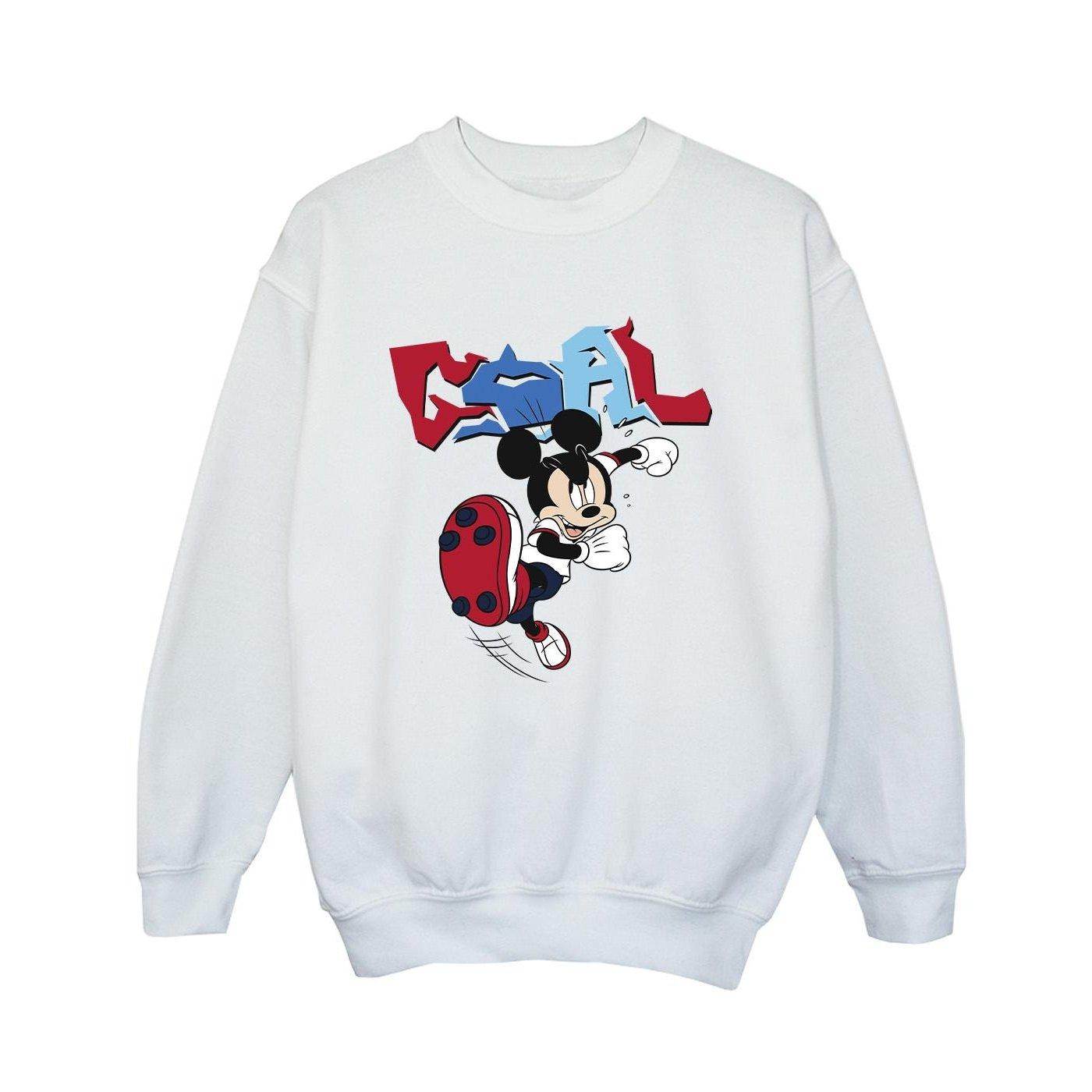 Mickey Mouse Goal Striker Pose Sweatshirt Unisex Weiss 140/146 von Disney