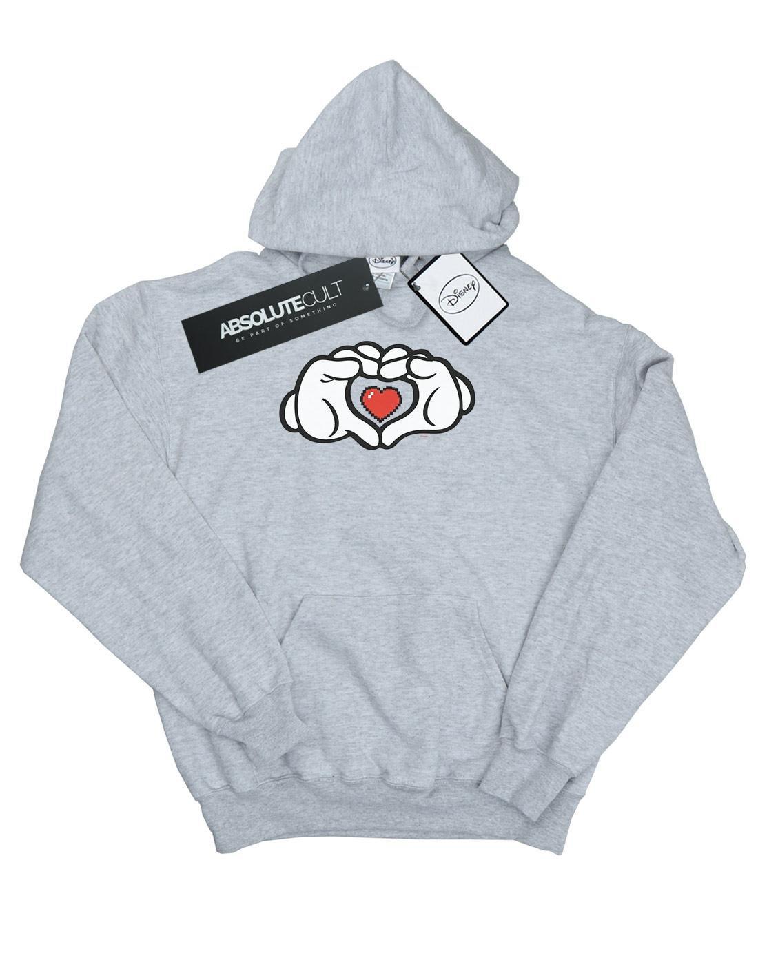 Mickey Mouse Heart Hands Kapuzenpullover Unisex Grau 140/146 von Disney