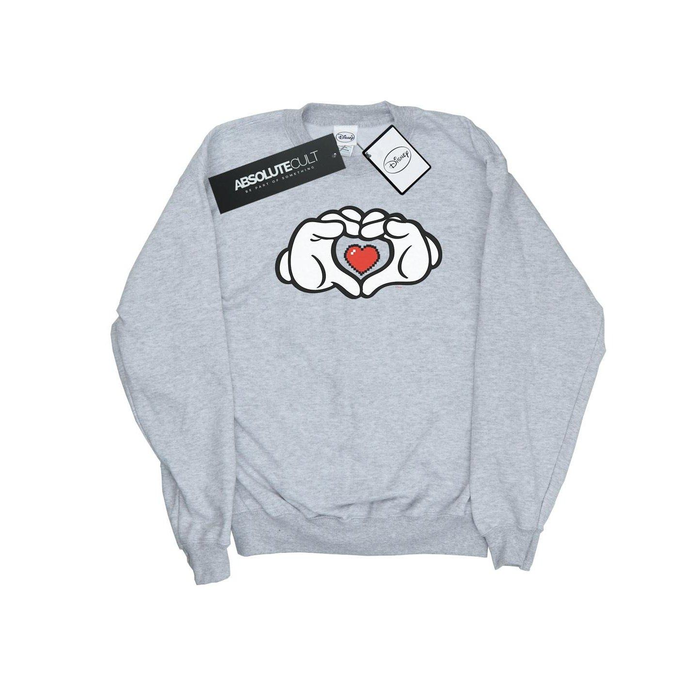 Mickey Mouse Heart Hands Sweatshirt Mädchen Grau 152-158 von Disney