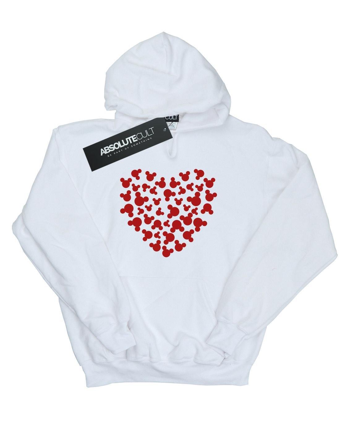 Mickey Mouse Heart Silhouette Kapuzenpullover Damen Weiss M von Disney