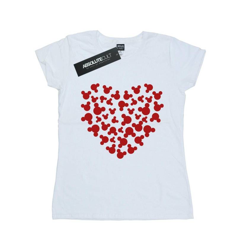 Mickey Mouse Heart Silhouette Tshirt Damen Weiss S von Disney