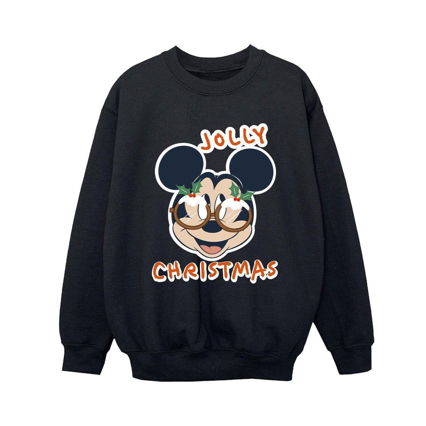 Mickey Mouse Jolly Christmas Glasses Sweatshirt Unisex Schwarz 104 von Disney