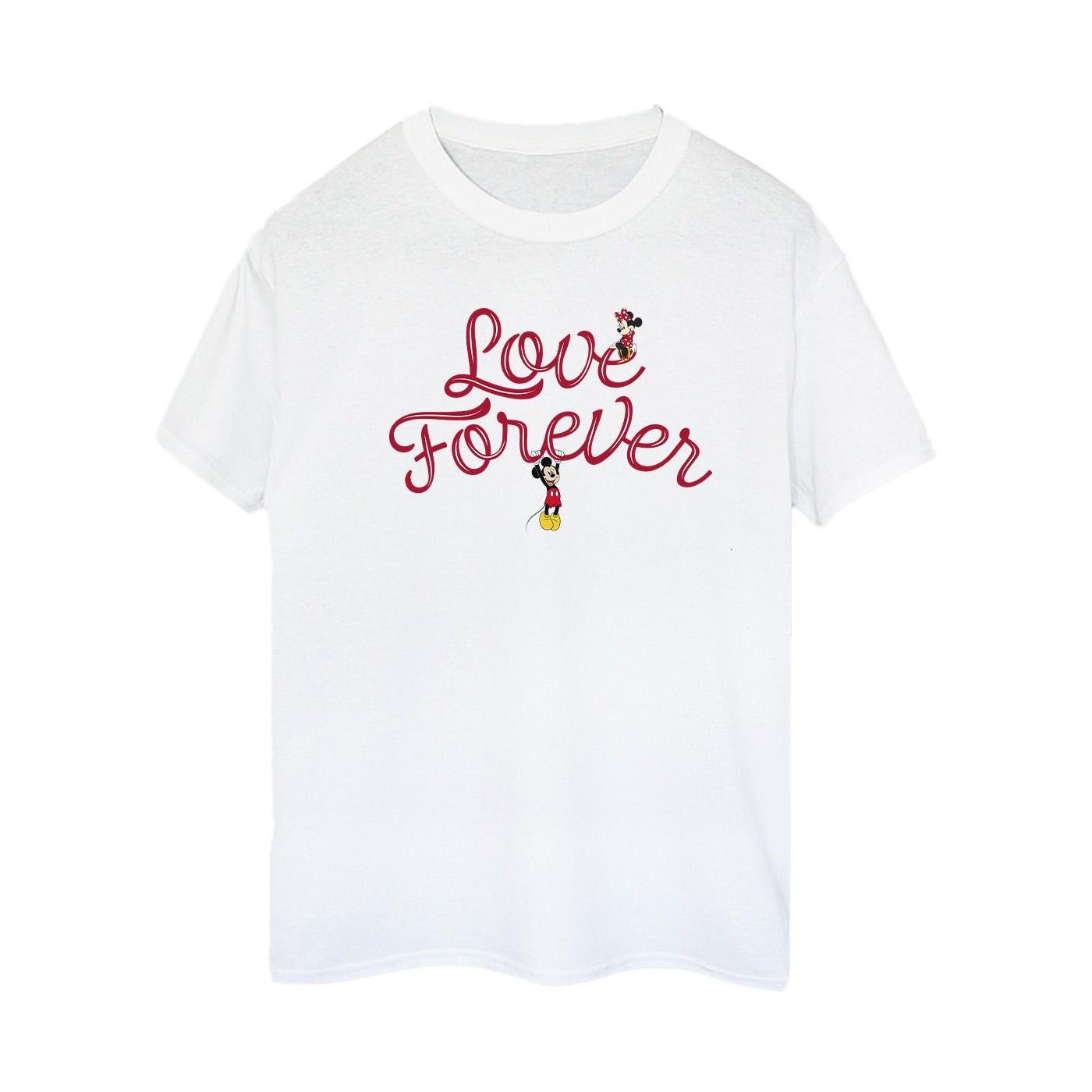 Mickey Mouse Love Forever Tshirt Damen Weiss L von Disney