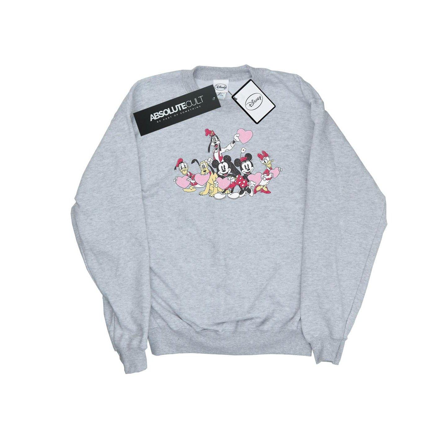 Mickey Mouse Love Friends Sweatshirt Damen Grau L von Disney