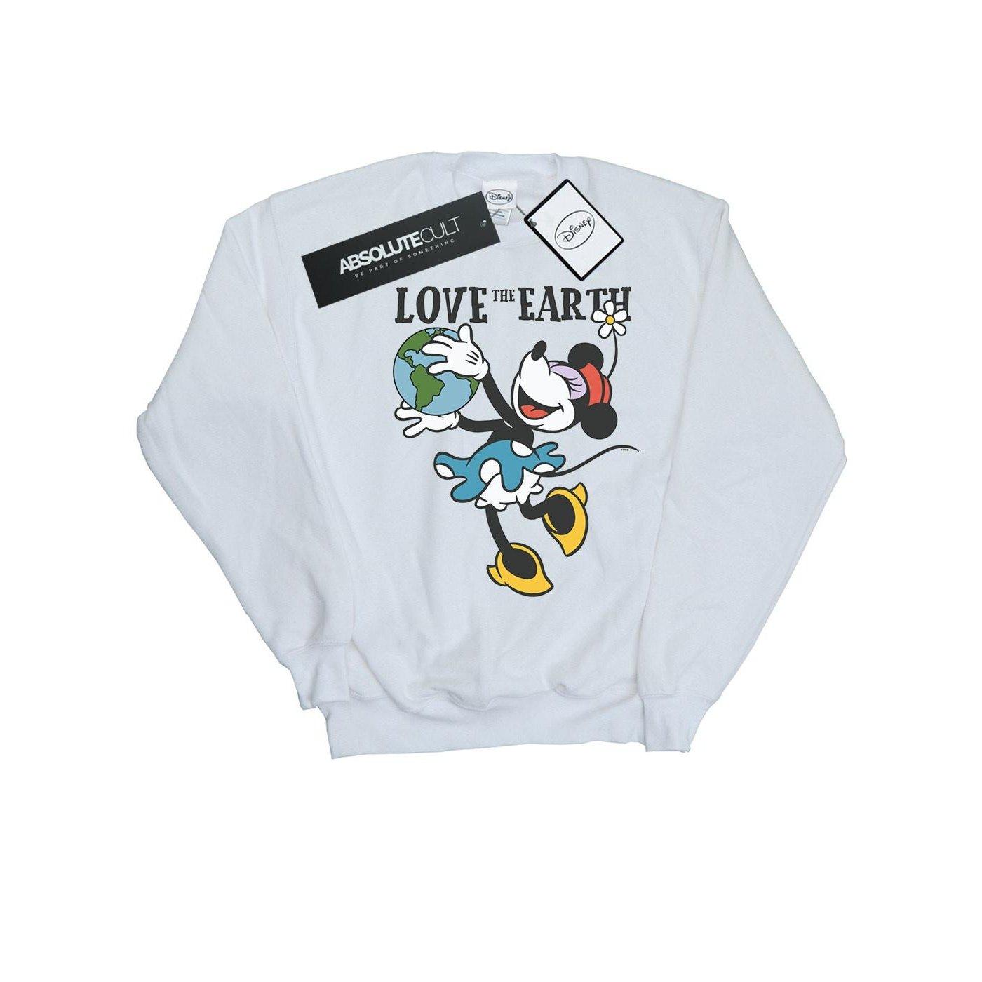 Mickey Mouse Love The Earth Sweatshirt Damen Weiss XL von Disney