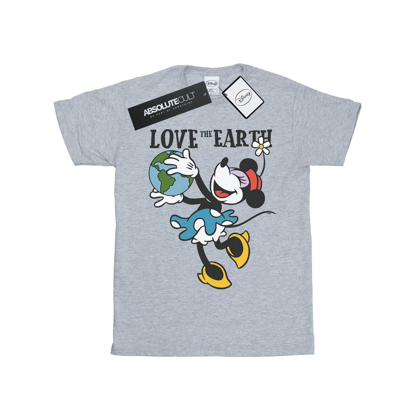 Mickey Mouse Love The Earth Tshirt Mädchen Grau 140/146 von Disney