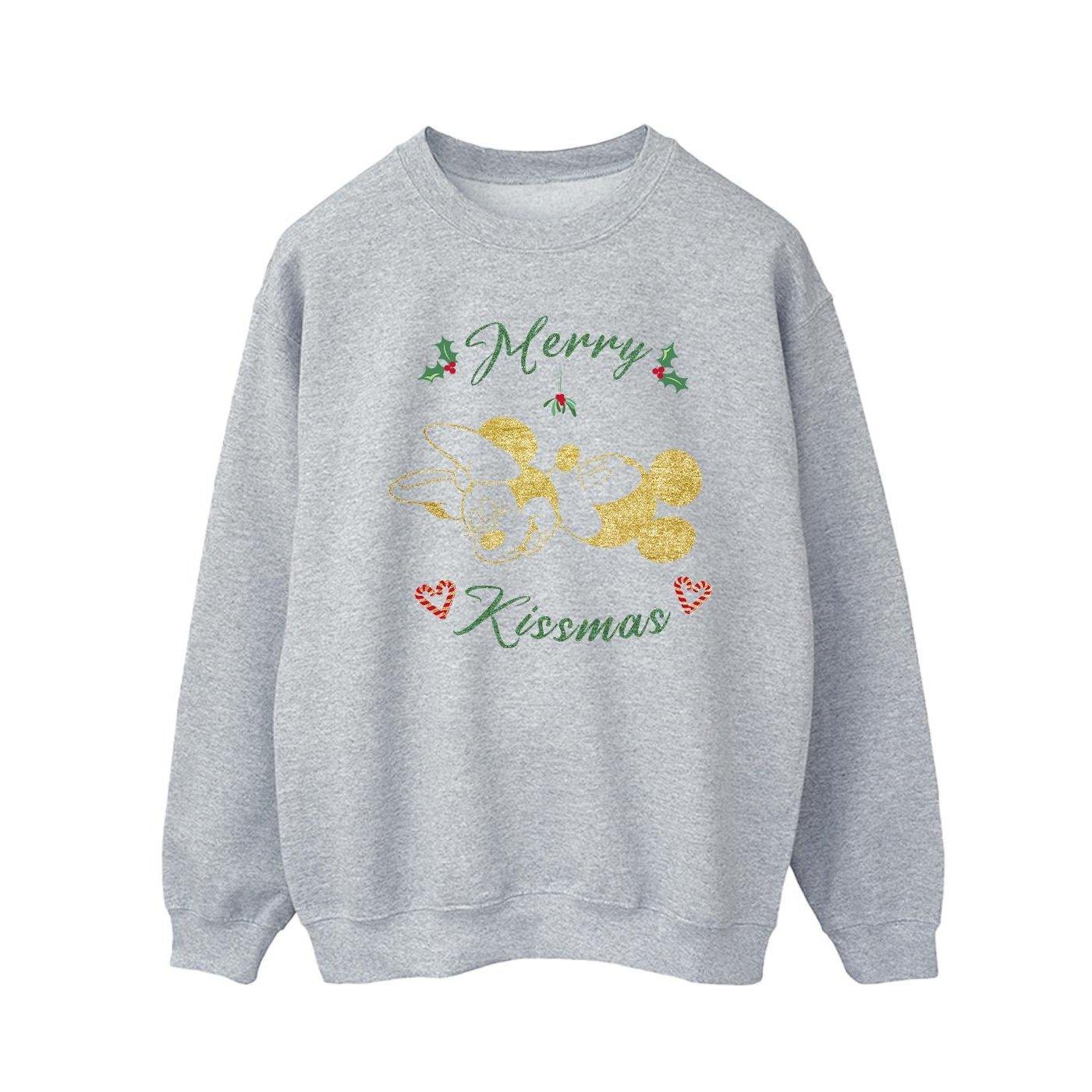 Mickey Mouse Merry Kissmas Sweatshirt Herren Grau XL von Disney