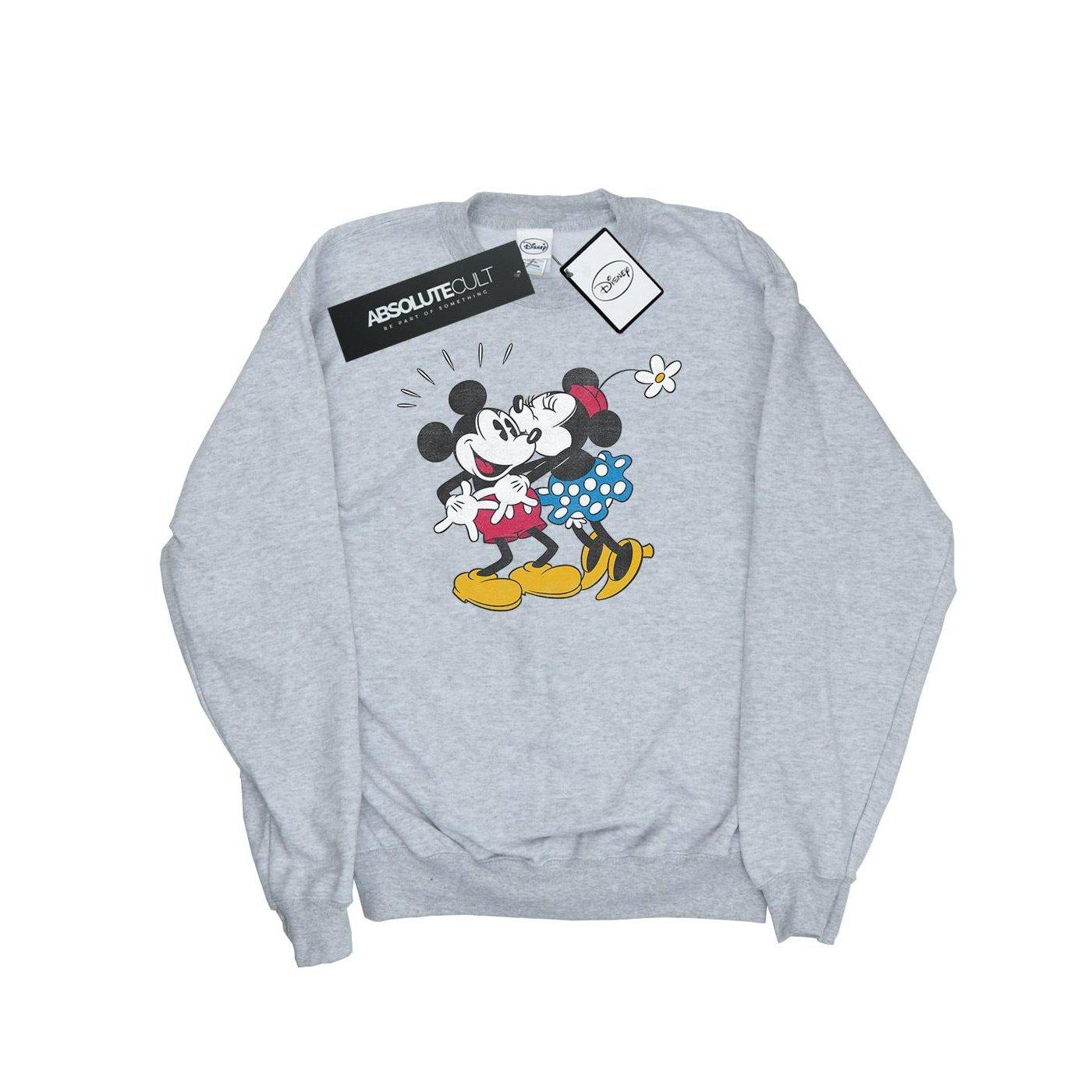 Mickey Mouse Mickey And Minnie Kiss Sweatshirt Damen Grau M von Disney