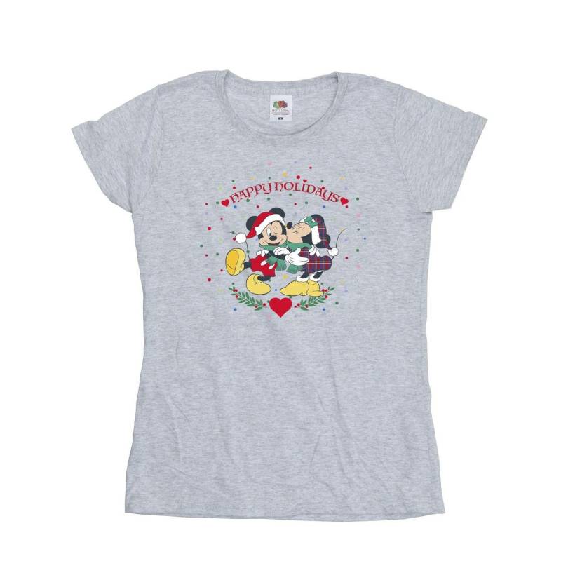 Mickey Mouse Mickey Minnie Christmas Tshirt Damen Grau XL von Disney