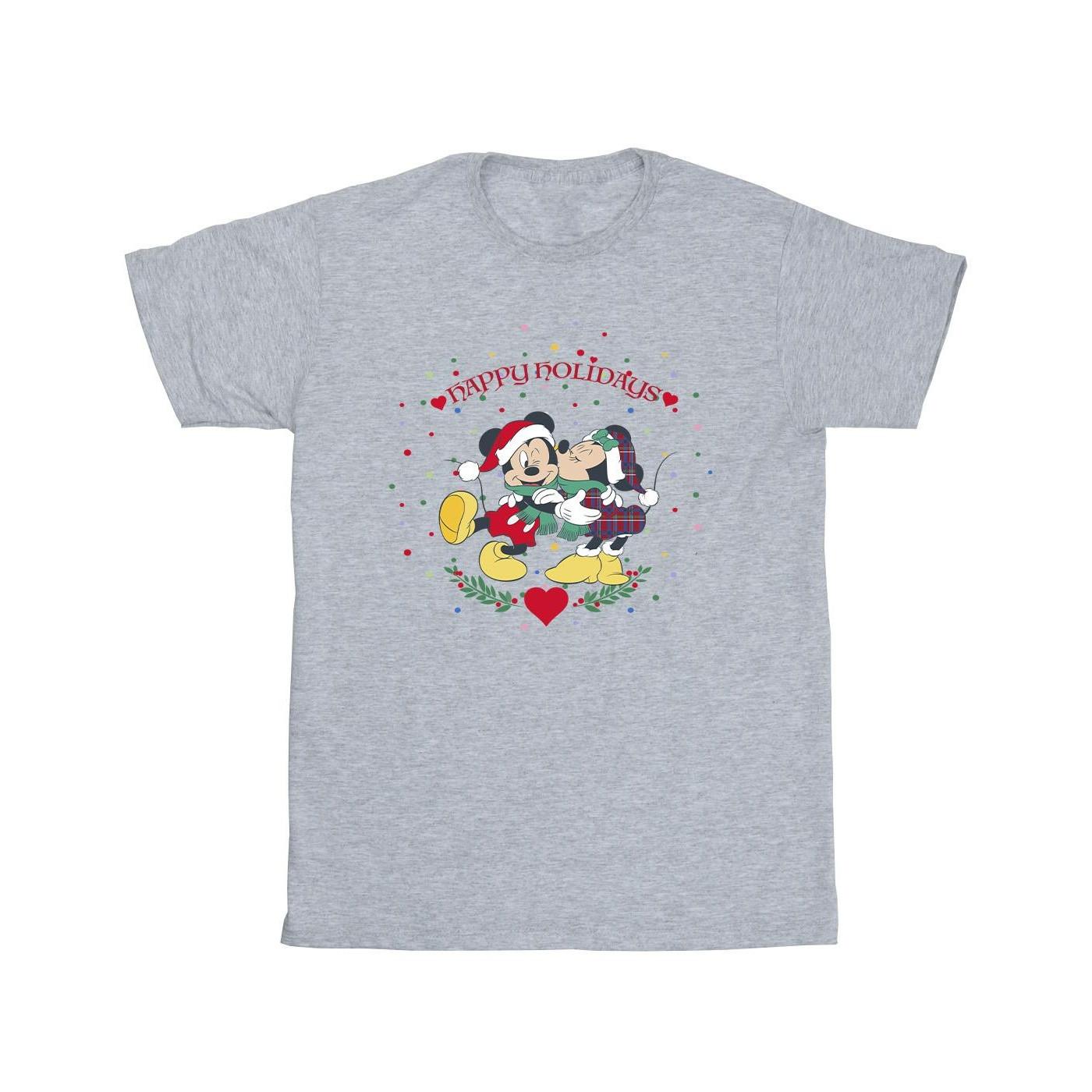 Mickey Mouse Mickey Minnie Christmas Tshirt Mädchen Grau 104 von Disney