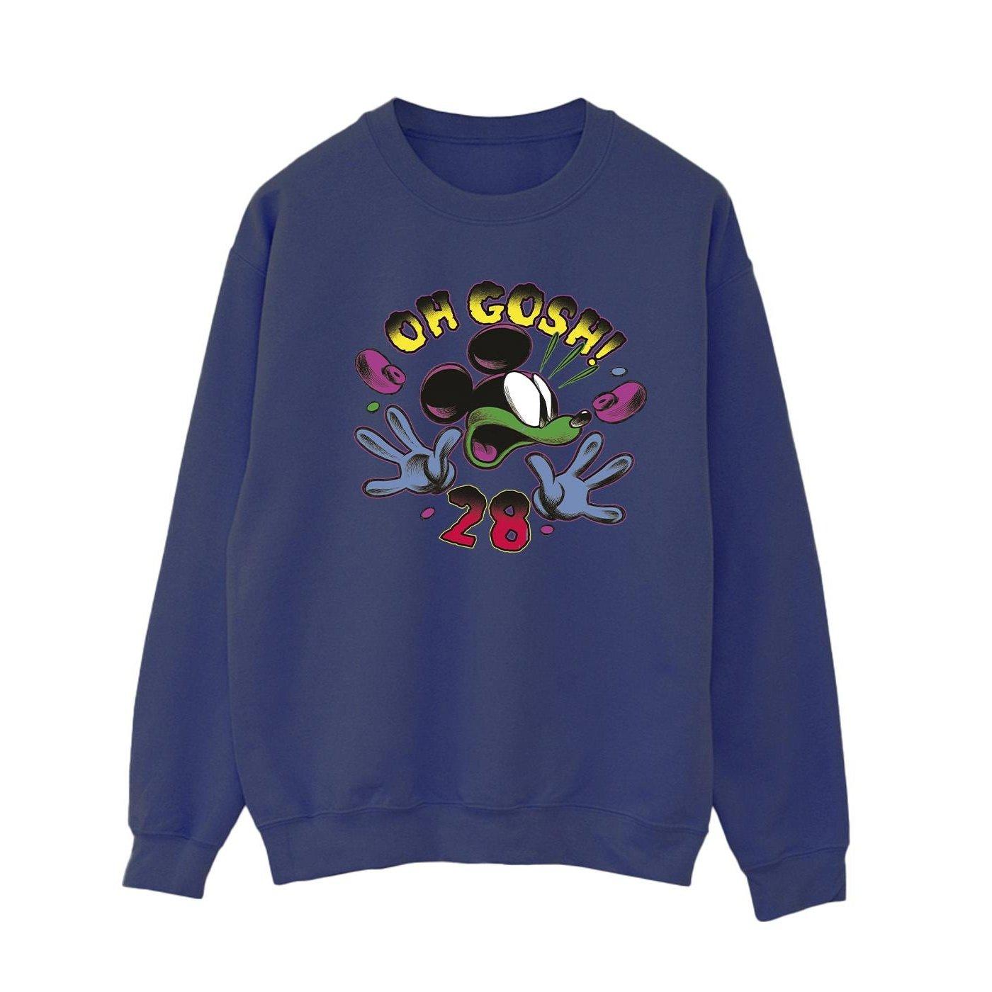 Mickey Mouse Oh Gosh Pop Art Sweatshirt Damen Marine XL von Disney