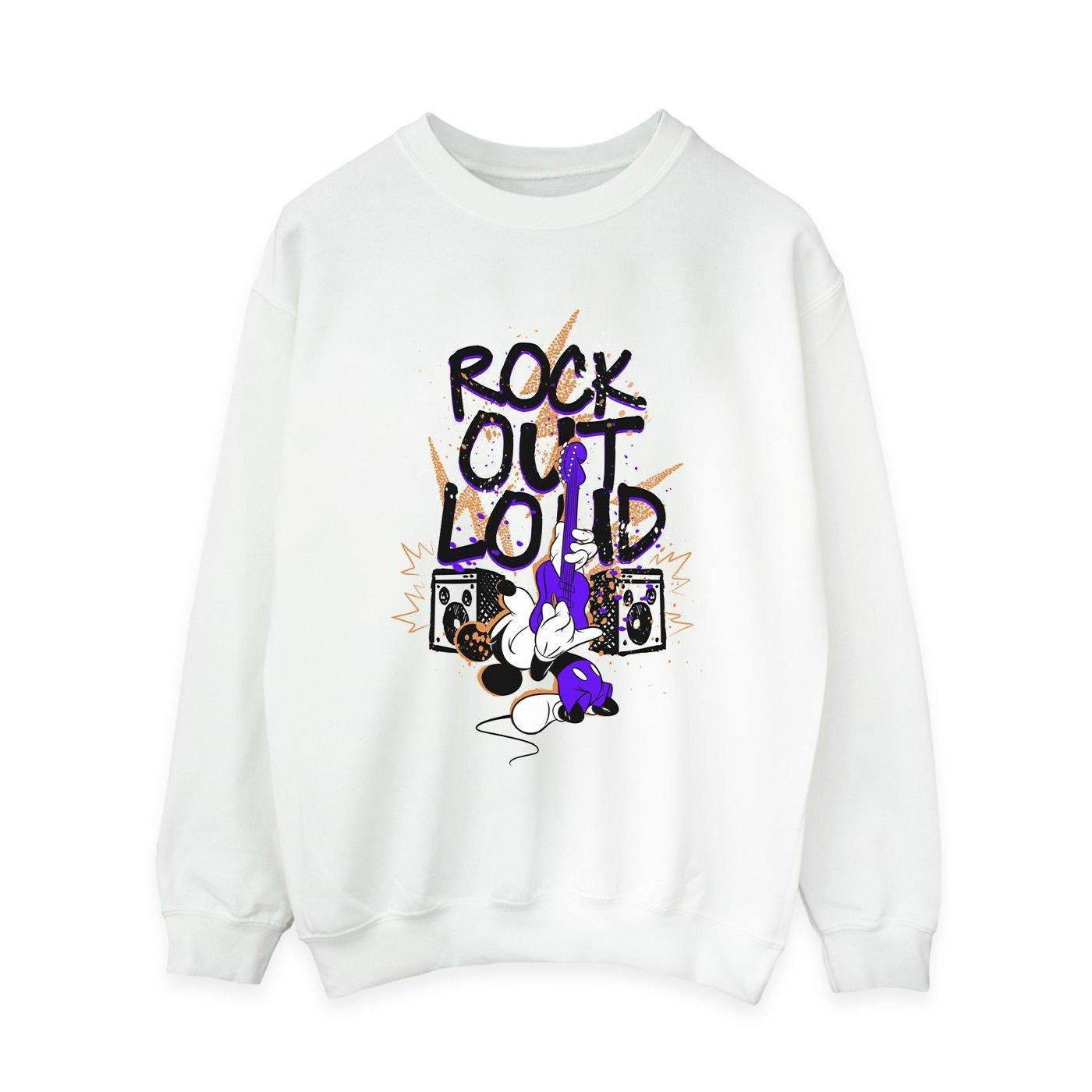 Mickey Mouse Rock Out Loud Sweatshirt Damen Weiss M von Disney