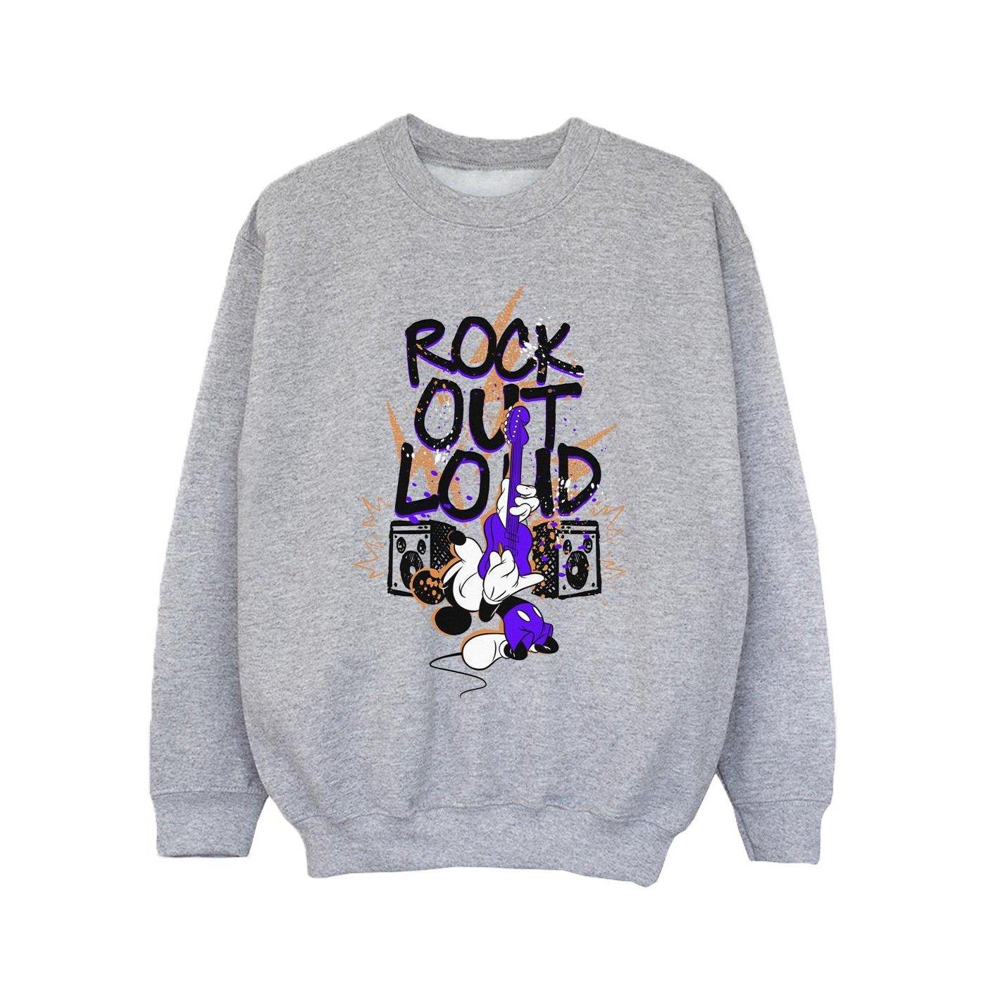 Mickey Mouse Rock Out Loud Sweatshirt Mädchen Grau 140/146 von Disney