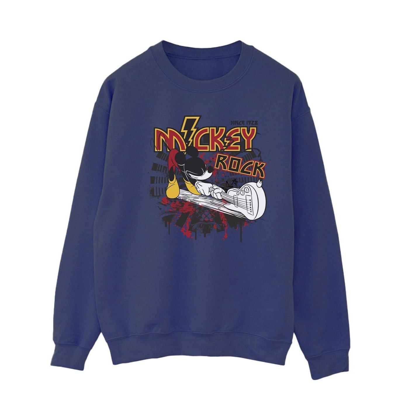 Mickey Mouse Smash Guitar Rock Sweatshirt Damen Marine L von Disney