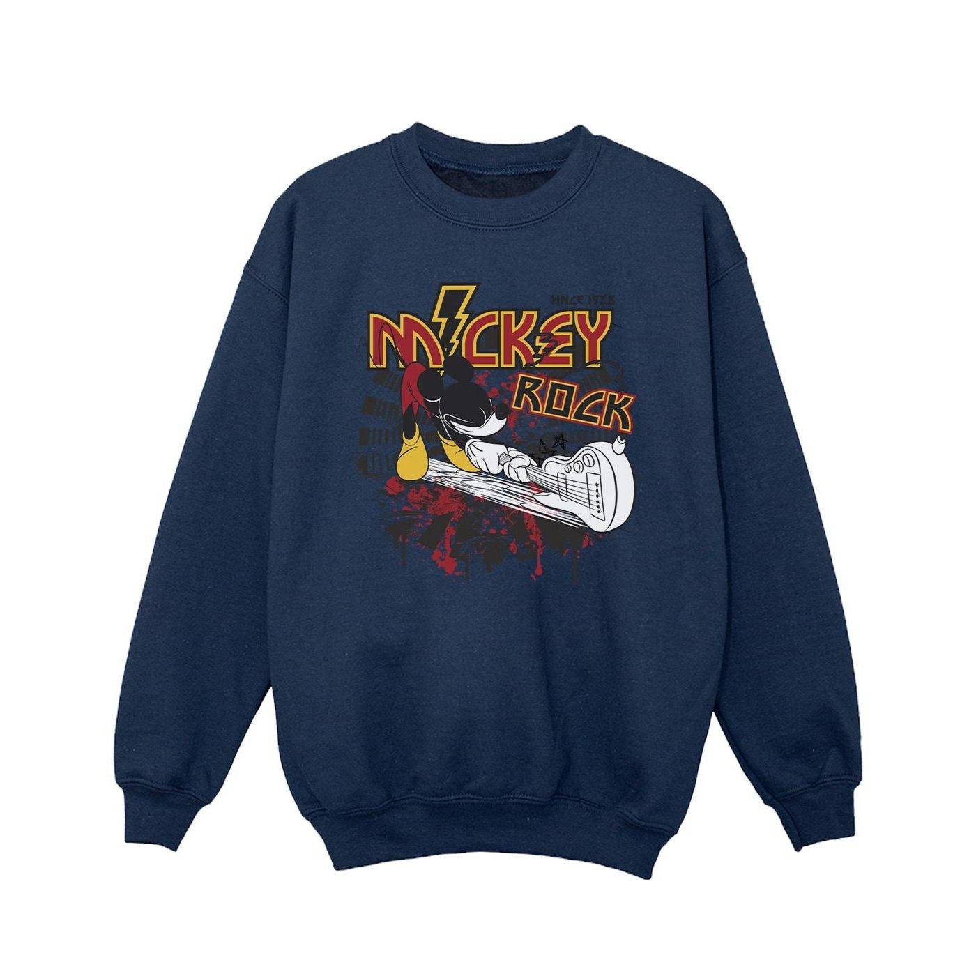 Mickey Mouse Smash Guitar Rock Sweatshirt Mädchen Marine 140/146 von Disney