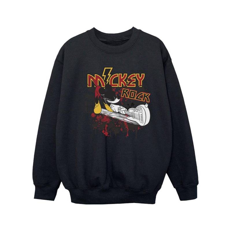 Mickey Mouse Smash Guitar Rock Sweatshirt Mädchen Schwarz 116 von Disney