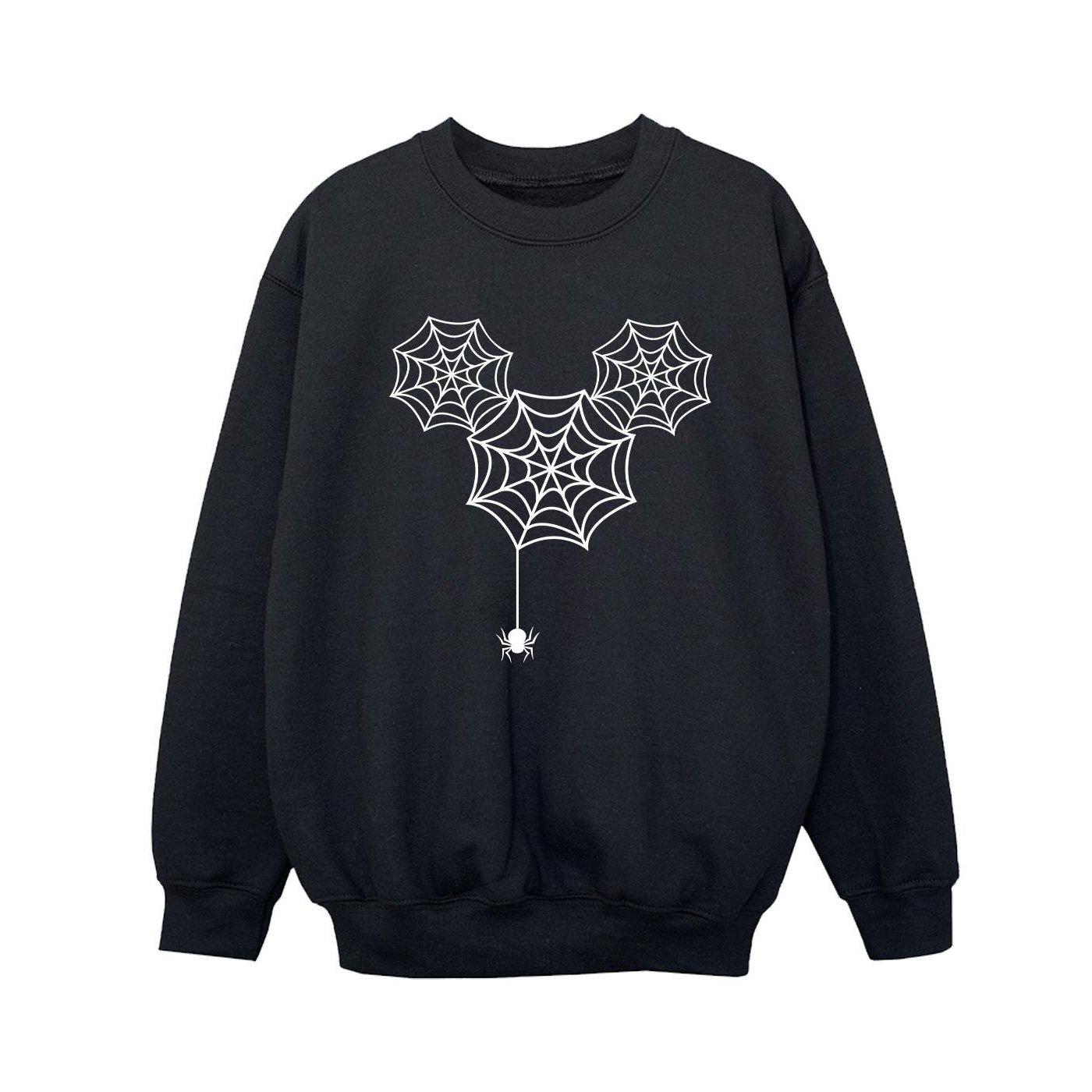 Mickey Mouse Spider Web Head Sweatshirt Unisex Schwarz 128 von Disney