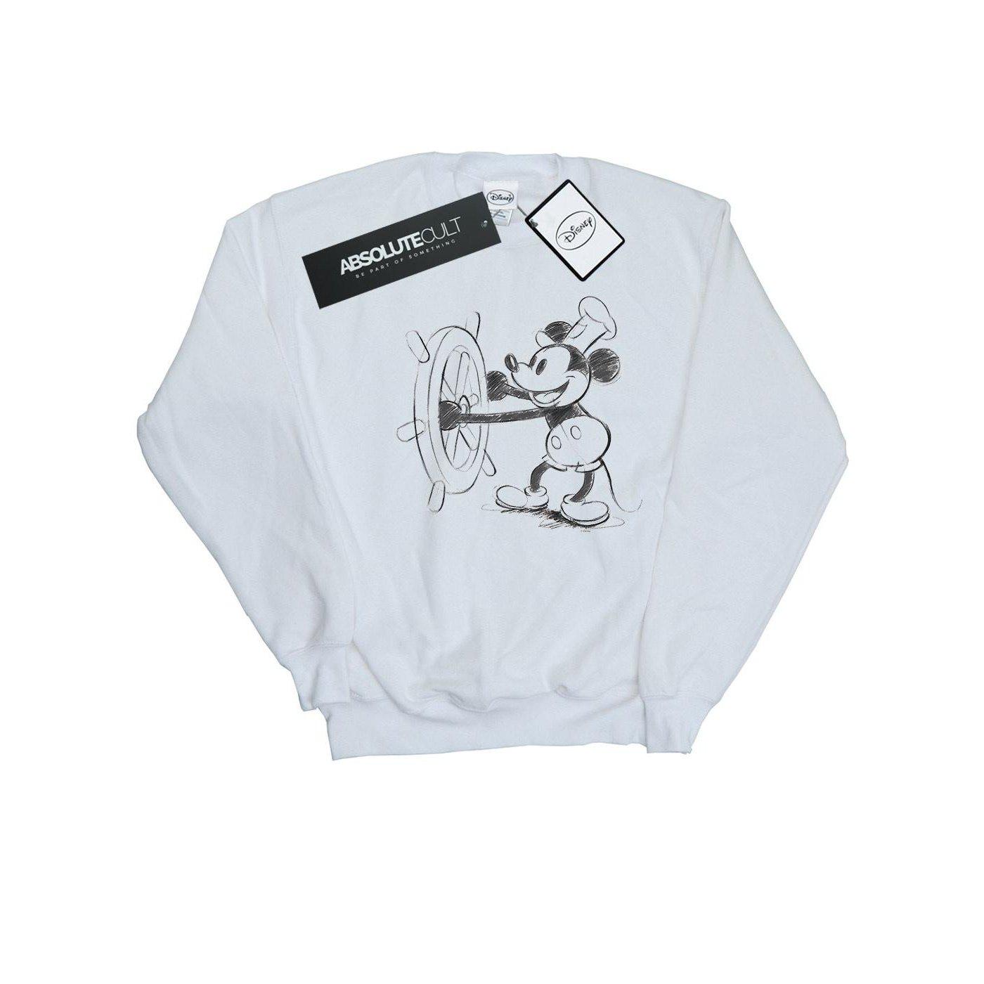 Mickey Mouse Steamboat Sketch Sweatshirt Mädchen Weiss 140/146 von Disney