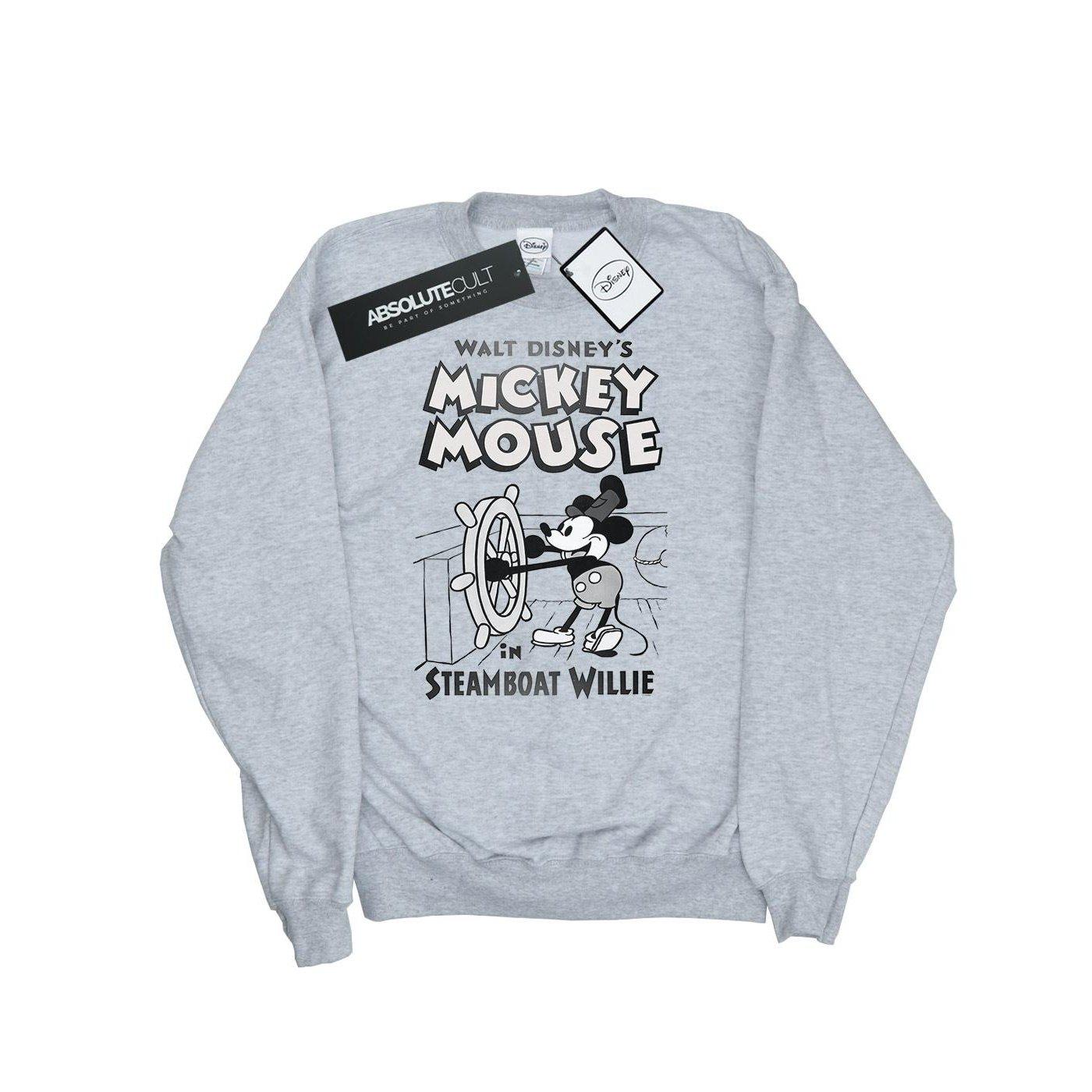 Mickey Mouse Steamboat Willie Sweatshirt Mädchen Grau 128 von Disney