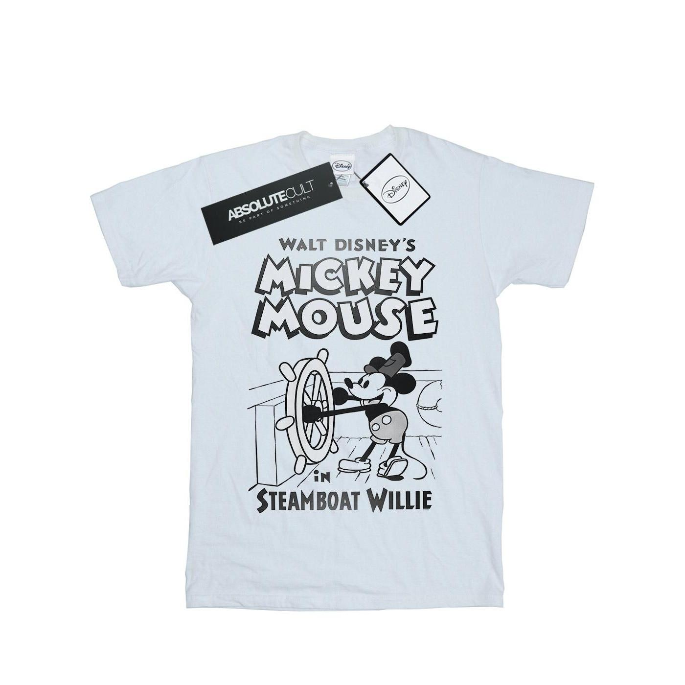 Mickey Mouse Steamboat Willie Tshirt Mädchen Weiss 140/146 von Disney