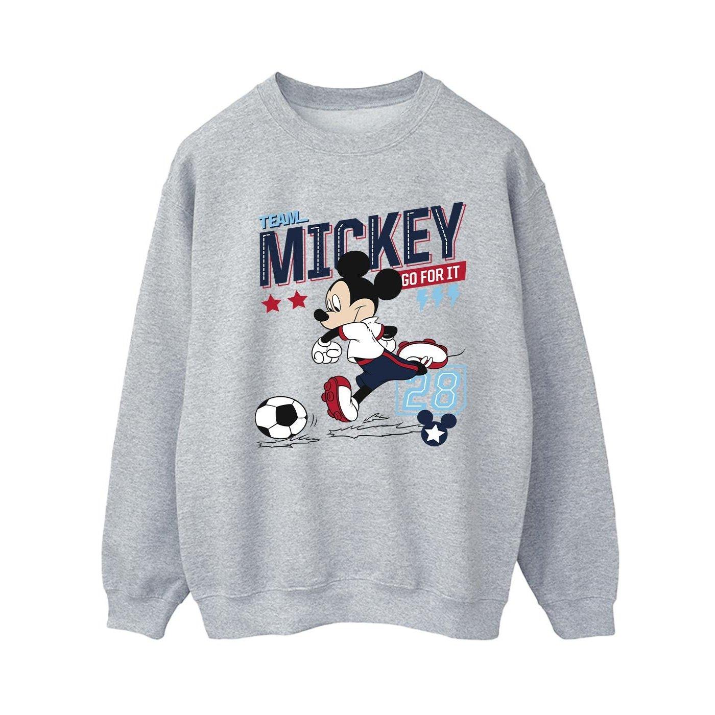 Mickey Mouse Team Mickey Football Sweatshirt Damen Grau M von Disney