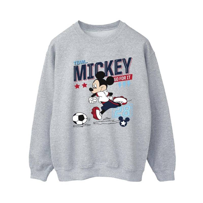 Mickey Mouse Team Mickey Football Sweatshirt Damen Grau M von Disney