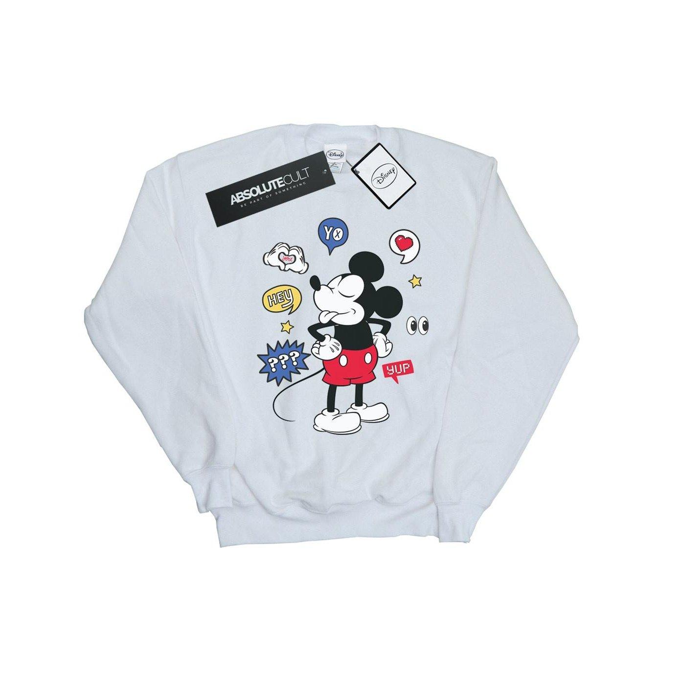 Mickey Mouse Tongue Out Sweatshirt Mädchen Weiss 152-158 von Disney
