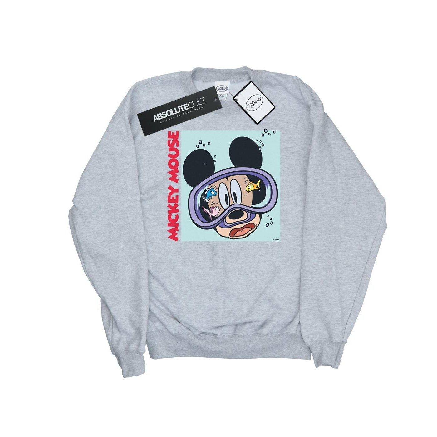 Mickey Mouse Under Water Sweatshirt Mädchen Grau 152-158 von Disney