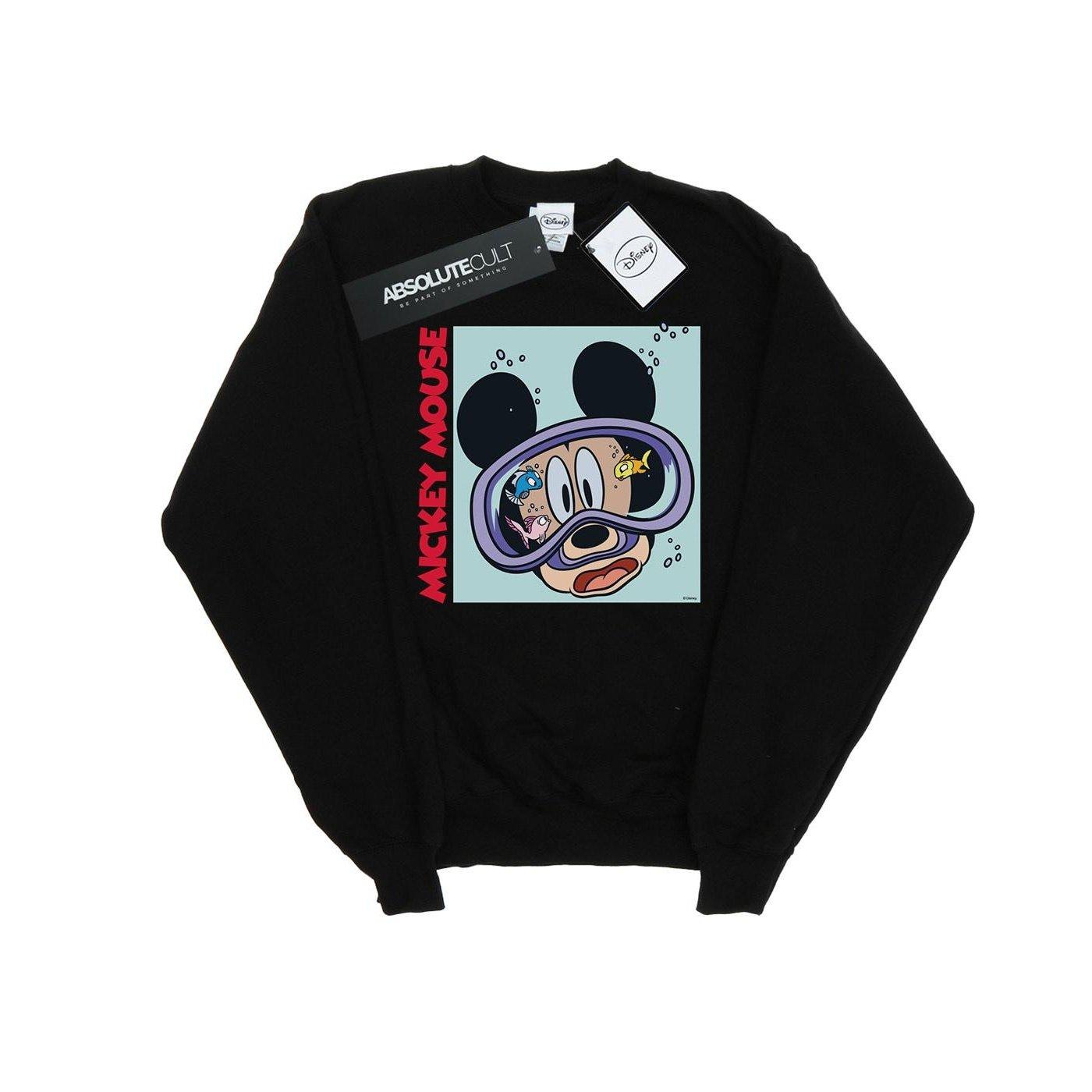 Mickey Mouse Under Water Sweatshirt Mädchen Schwarz 128 von Disney