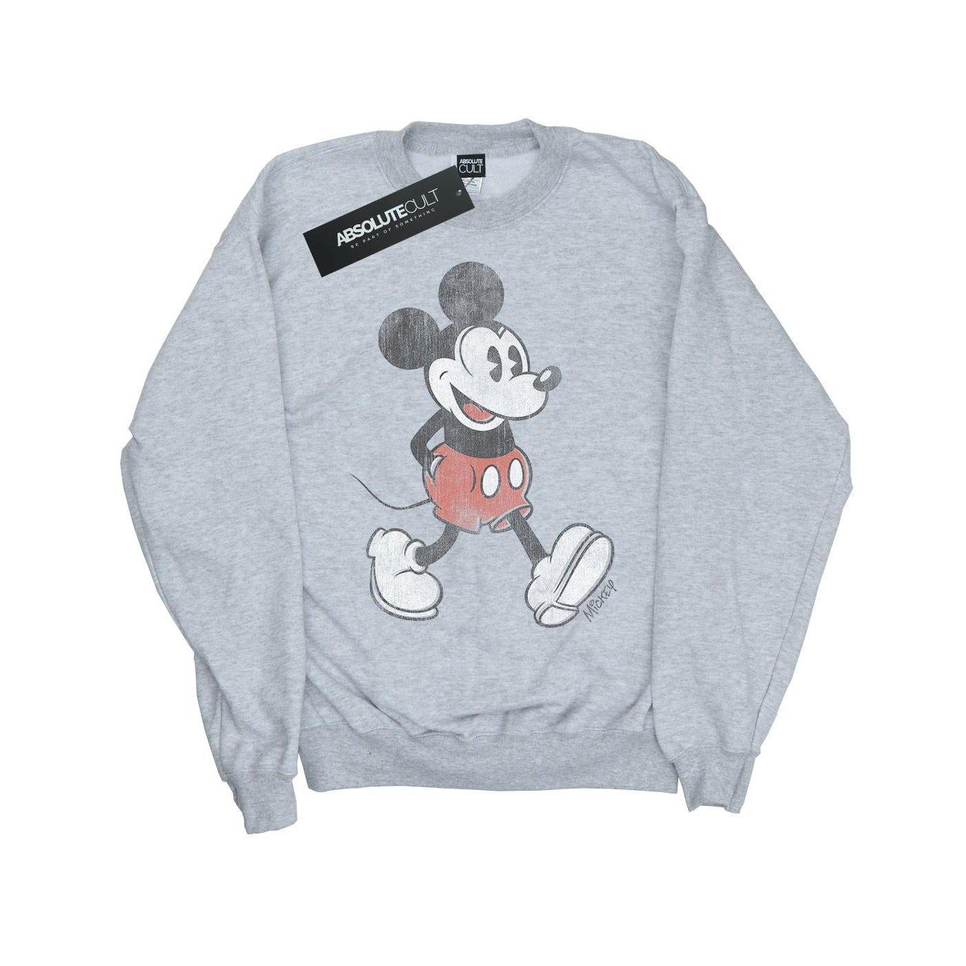 Mickey Mouse Walking Sweatshirt Mädchen Grau 128 von Disney