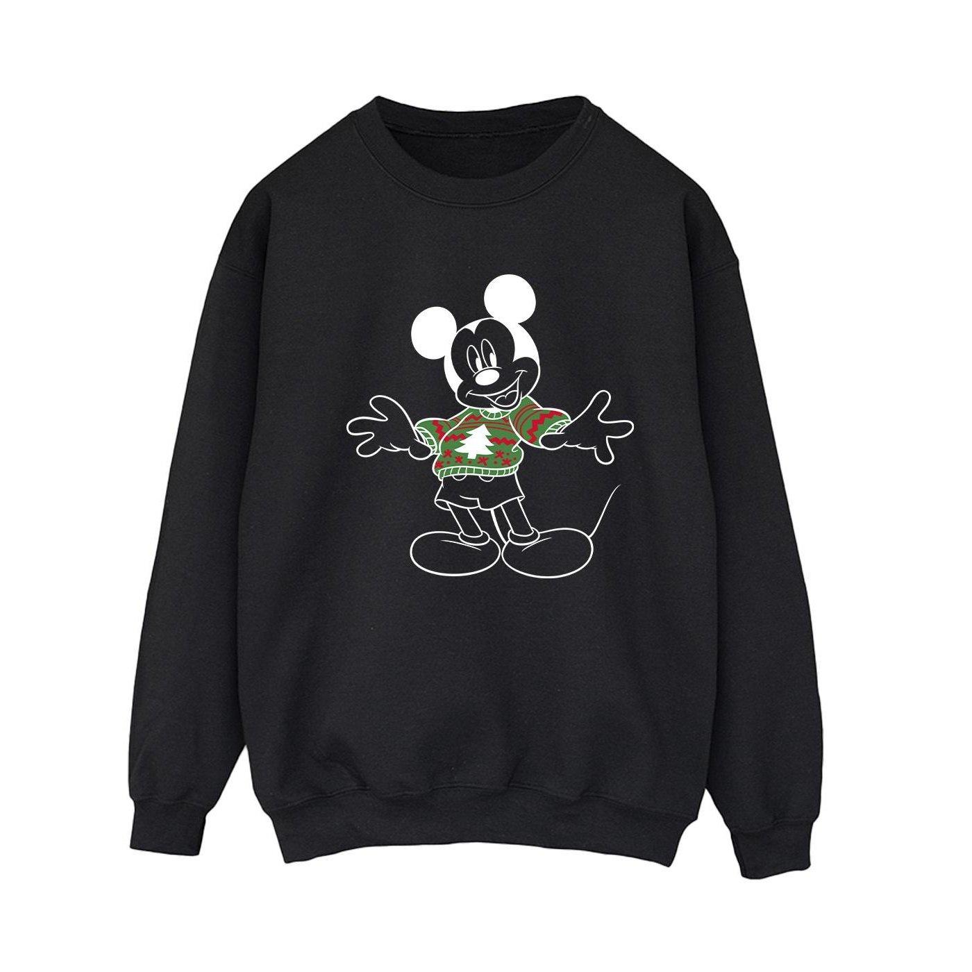 Mickey Mouse Xmas Jumper Sweatshirt Damen Schwarz XXL von Disney