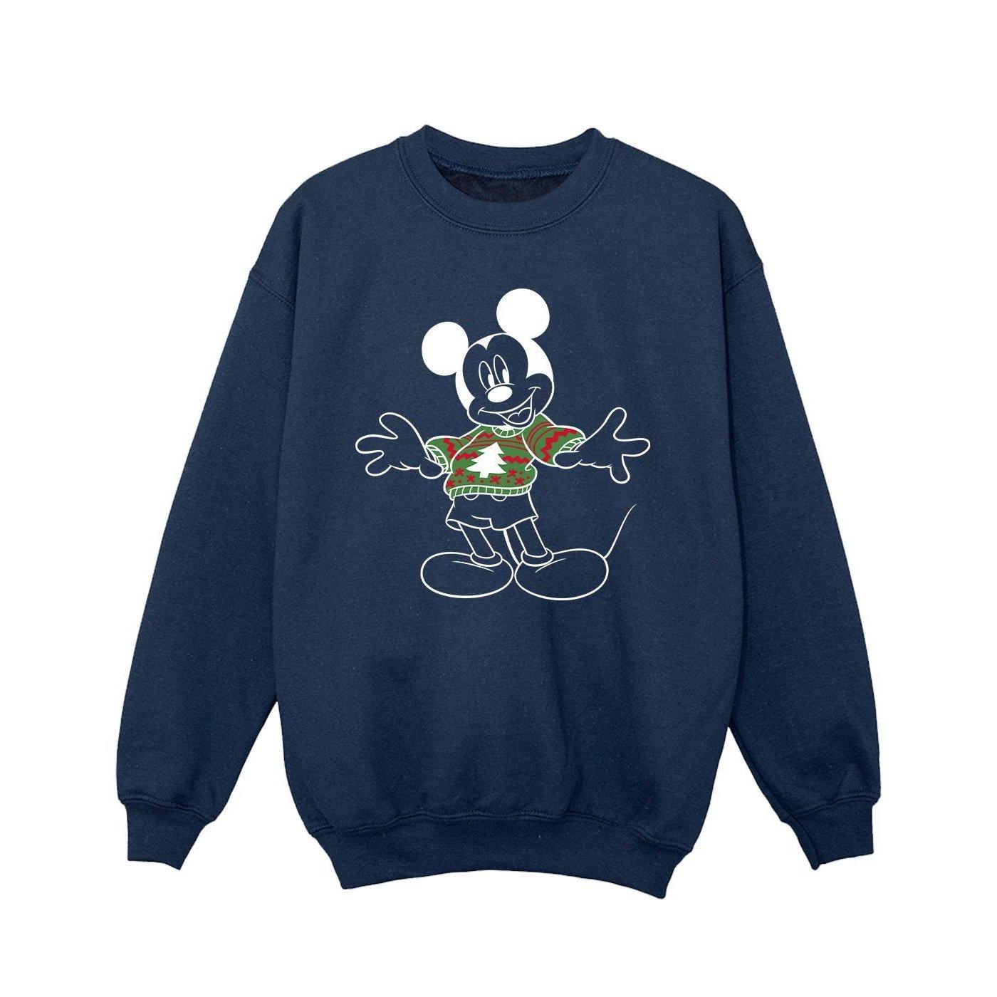 Mickey Mouse Xmas Jumper Sweatshirt Mädchen Marine 116 von Disney