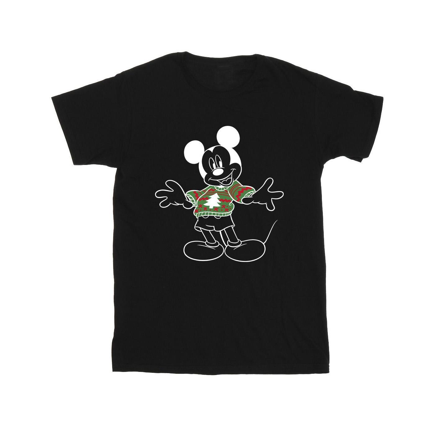 Mickey Mouse Xmas Jumper Tshirt Jungen Schwarz 104 von Disney