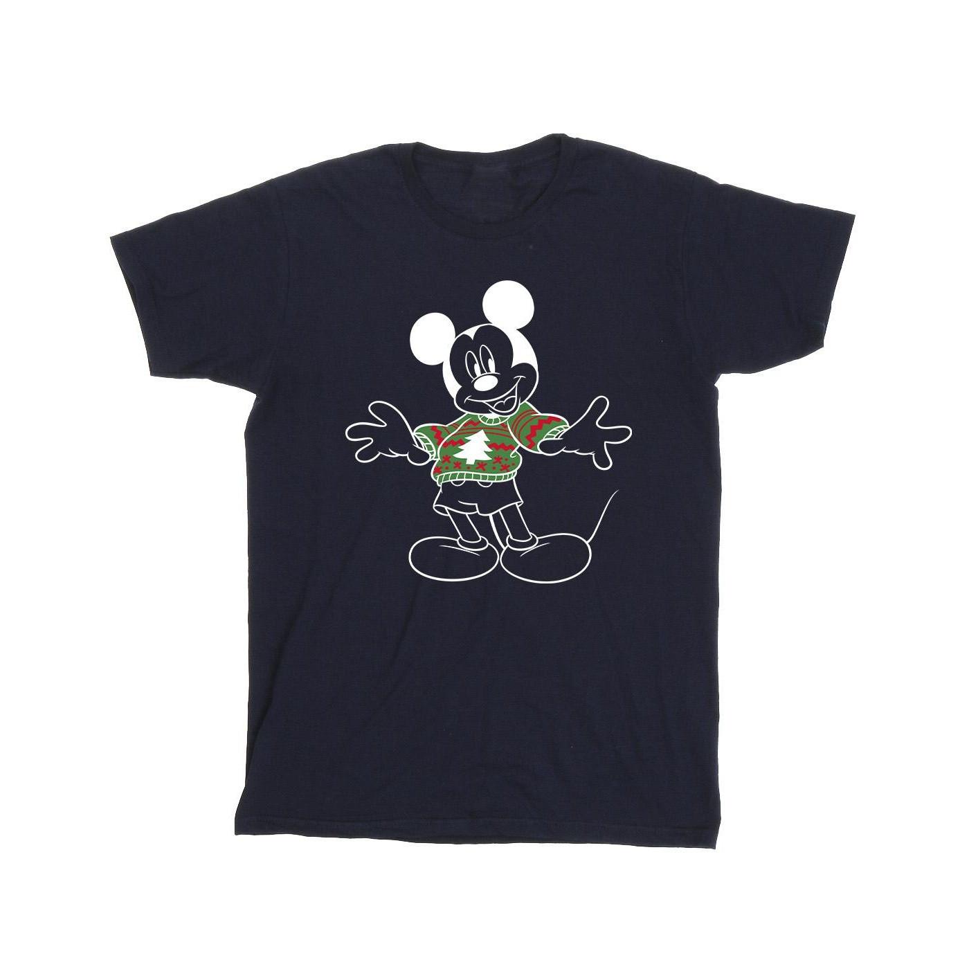 Mickey Mouse Xmas Jumper Tshirt Mädchen Marine 104 von Disney