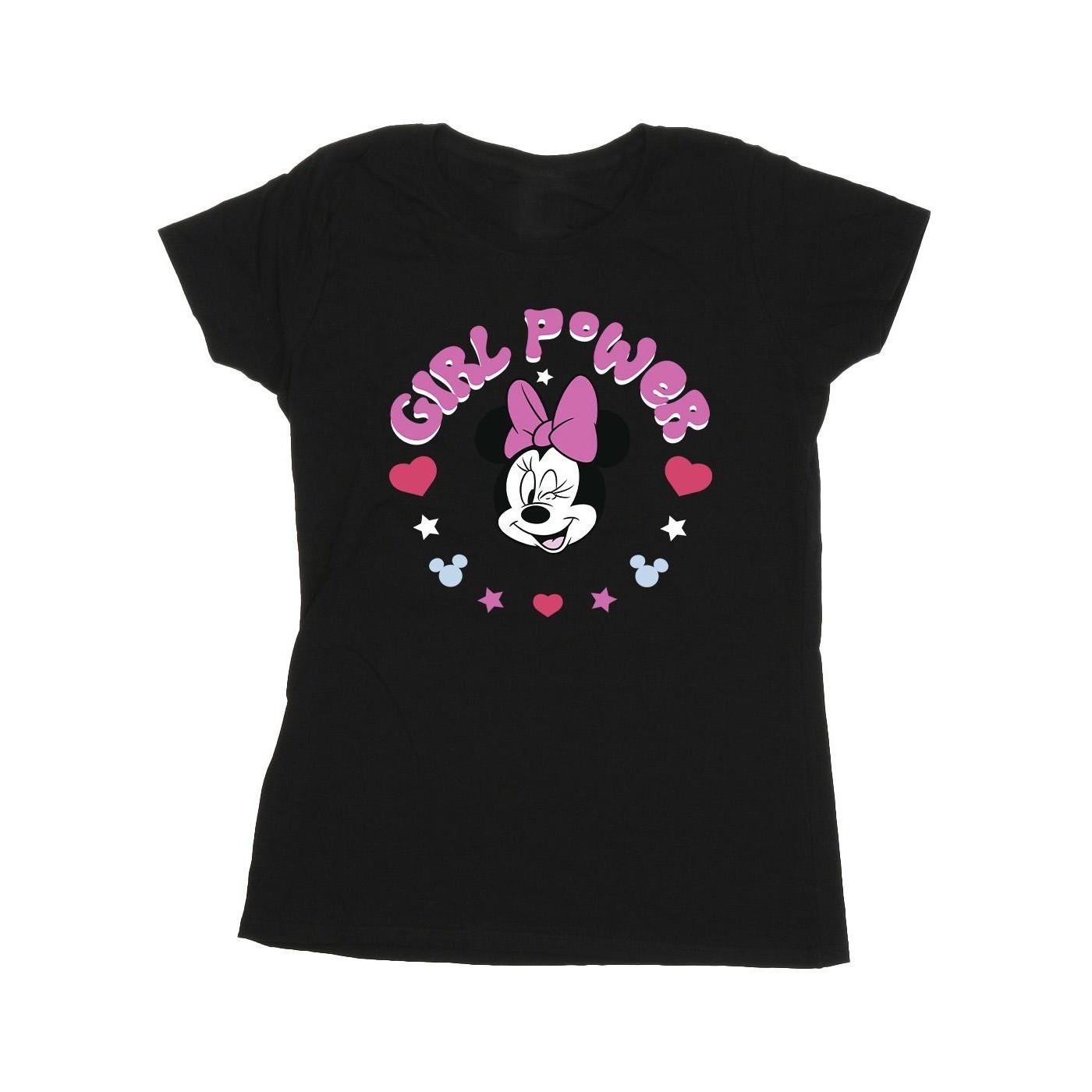 Minnie Mouse Girl Power Tshirt Damen Schwarz XL von Disney