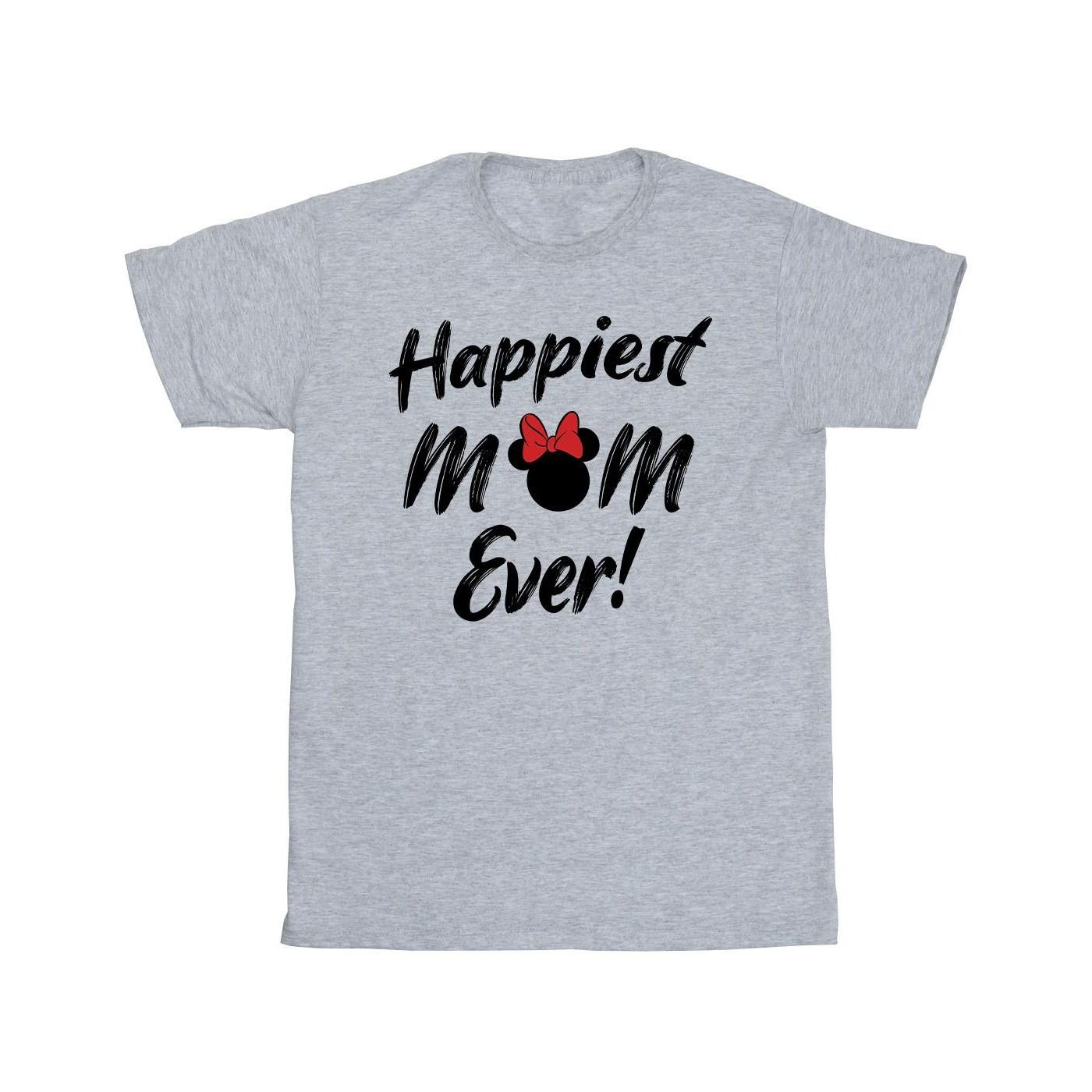 Minnie Mouse Happiest Mom Ever Tshirt Unisex Grau 140/146 von Disney